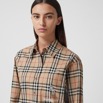 burberry vintage check oversized shirt