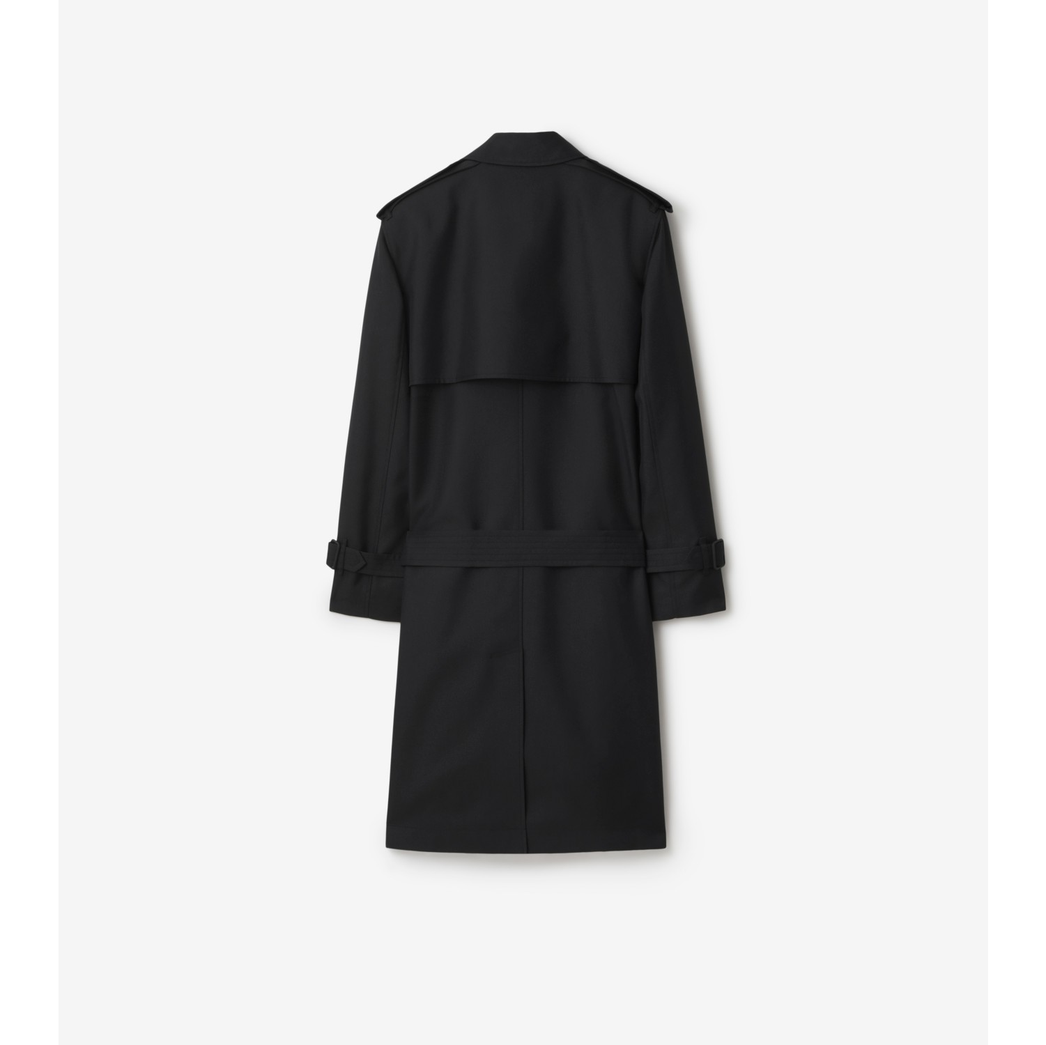 Long Silk Blend Trench Coat in Black - Men | Burberry® Official