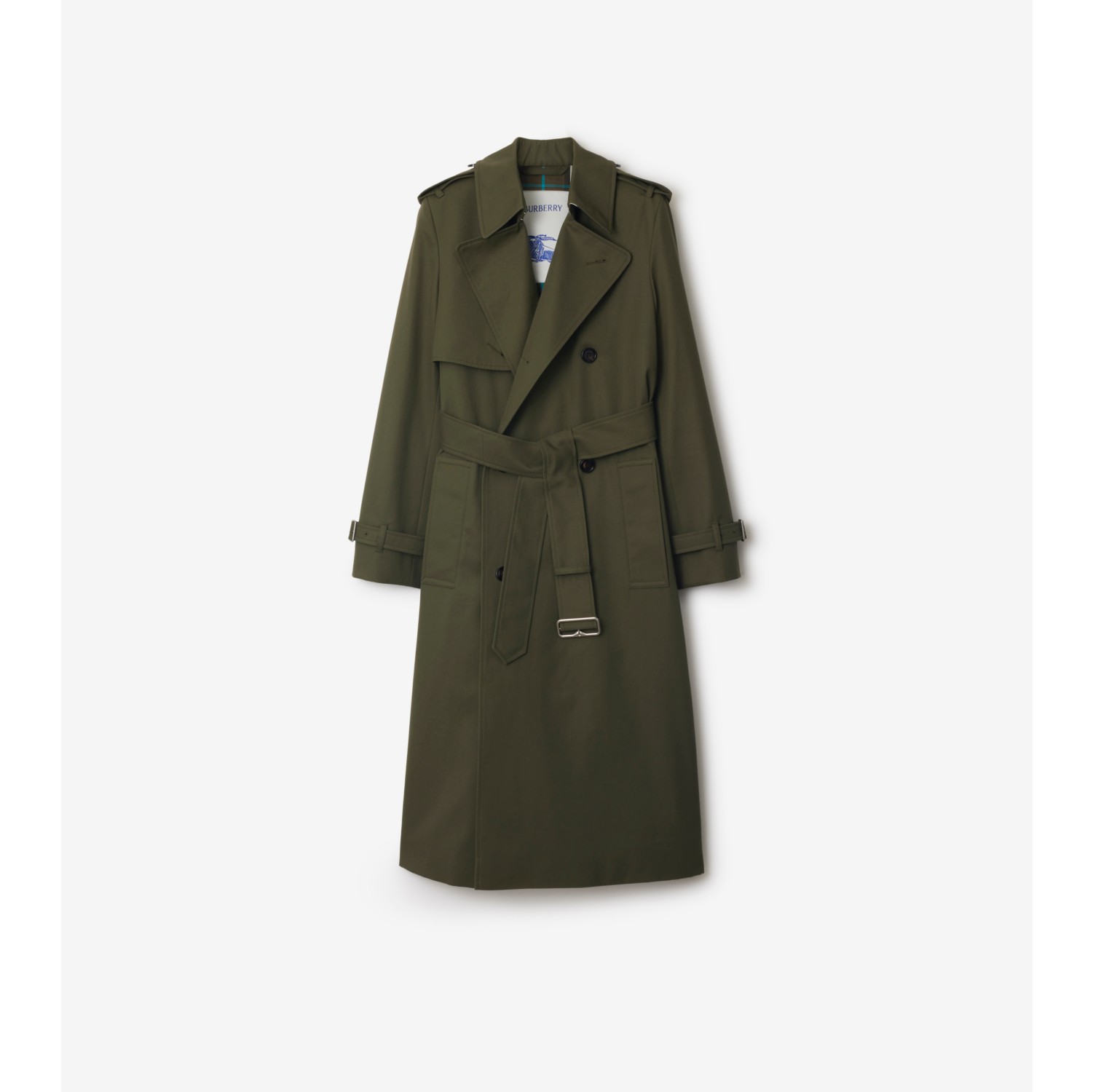 Long Cotton Blend Trench Coat