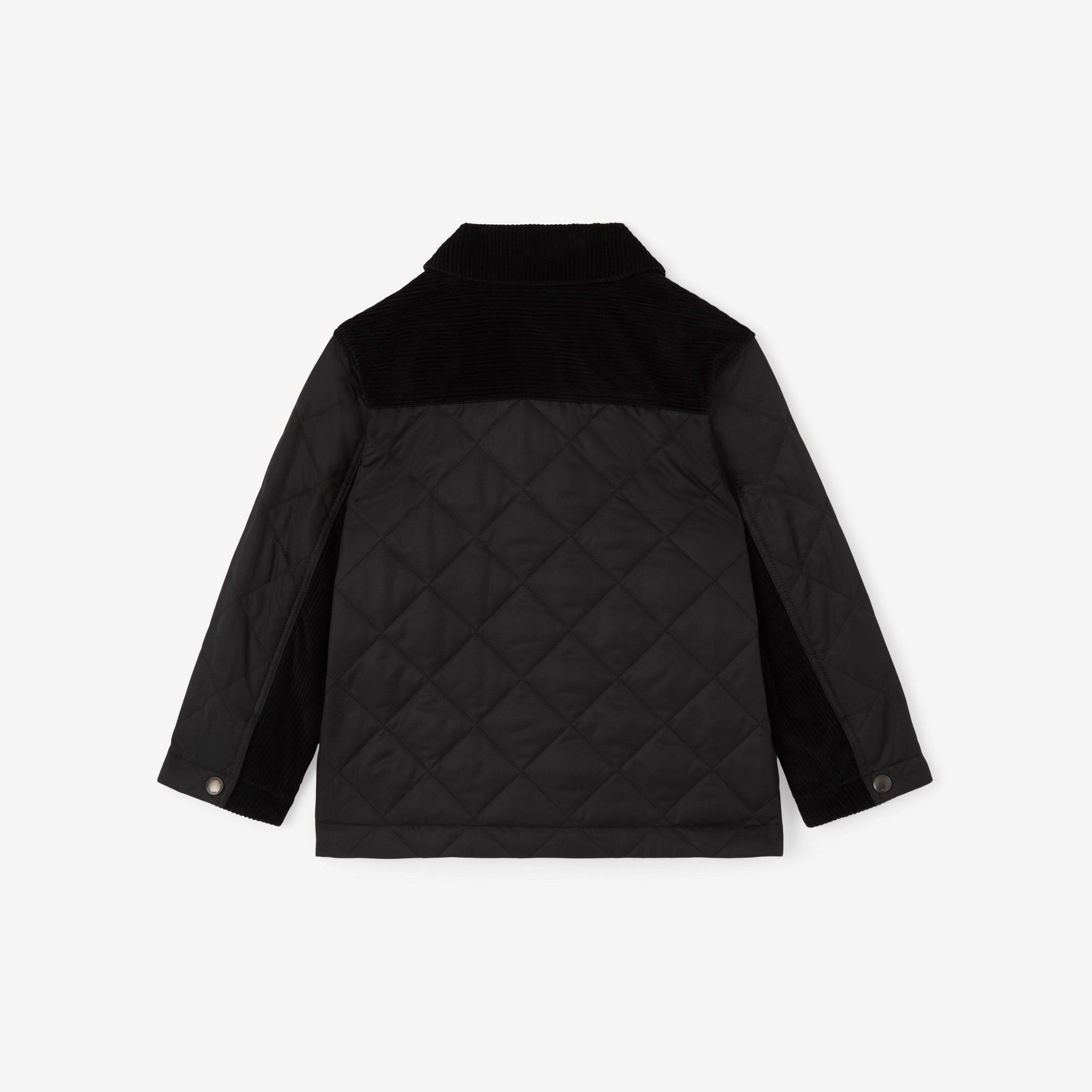 Corduroy Detail Diamond Quilted Jacket in Black | Burberry® Official - 2