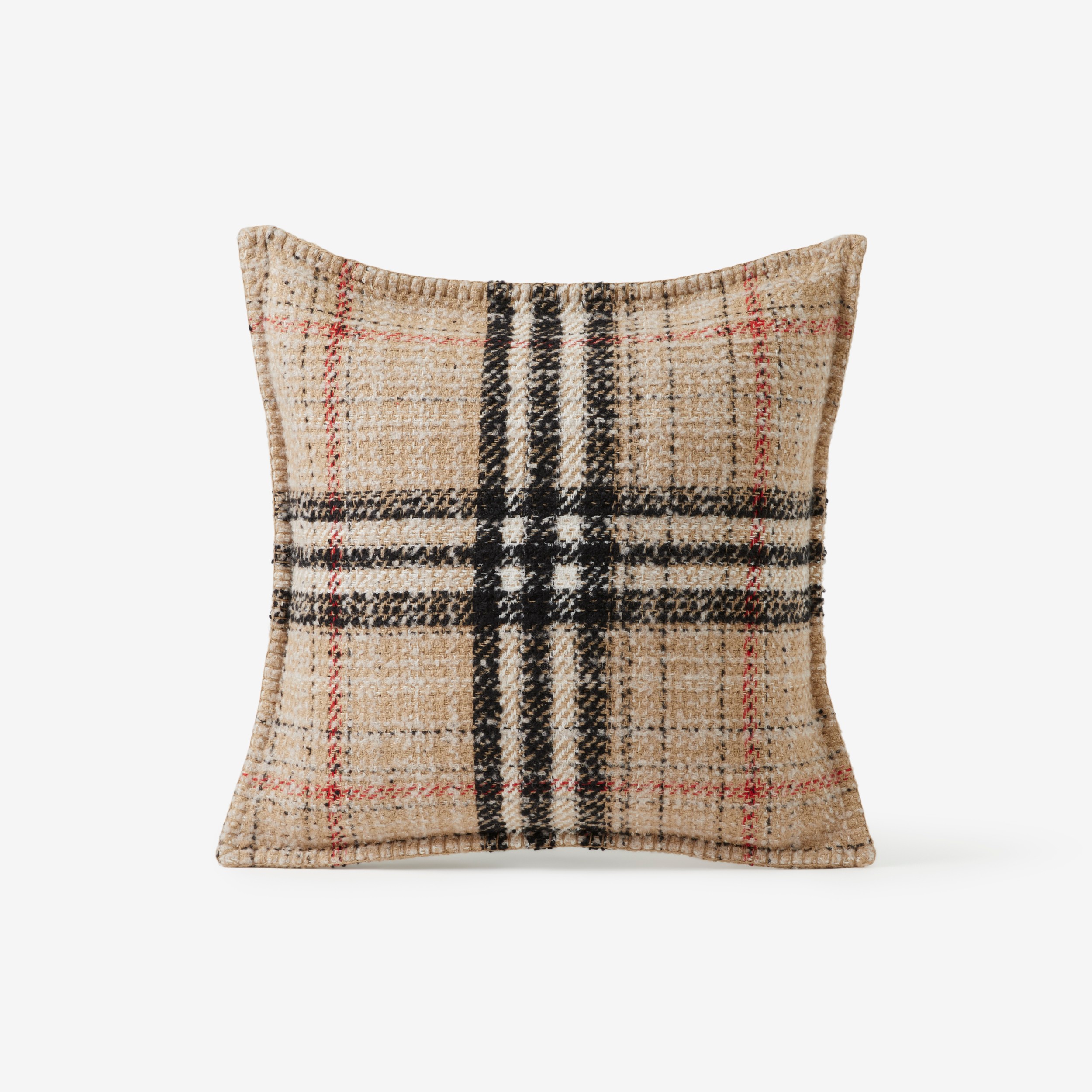 Check Cashmere Blend Tweed Cushion Cover in Archive Beige | Burberry®  Official