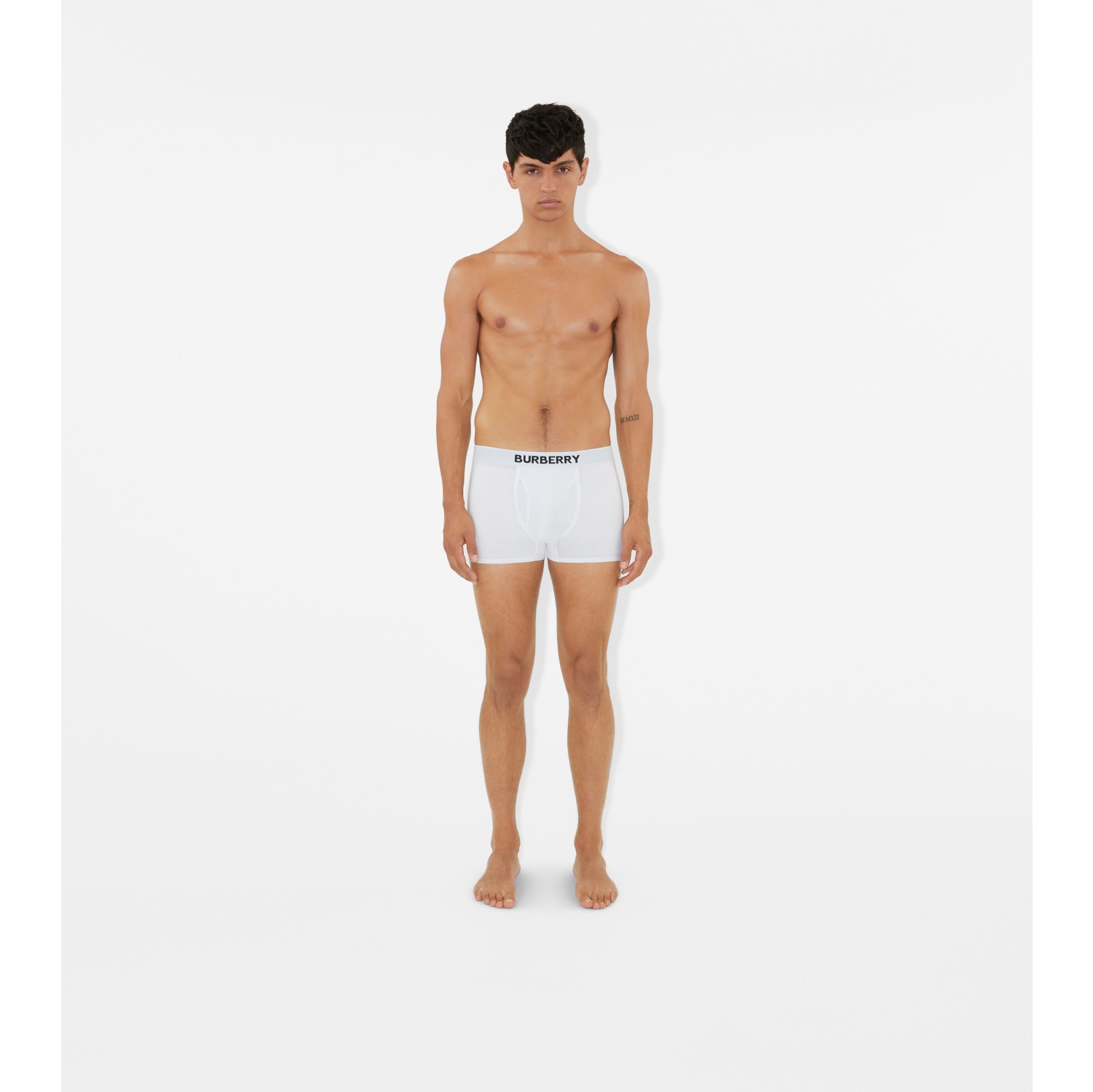 Cotton Boxer Shorts in White - Men