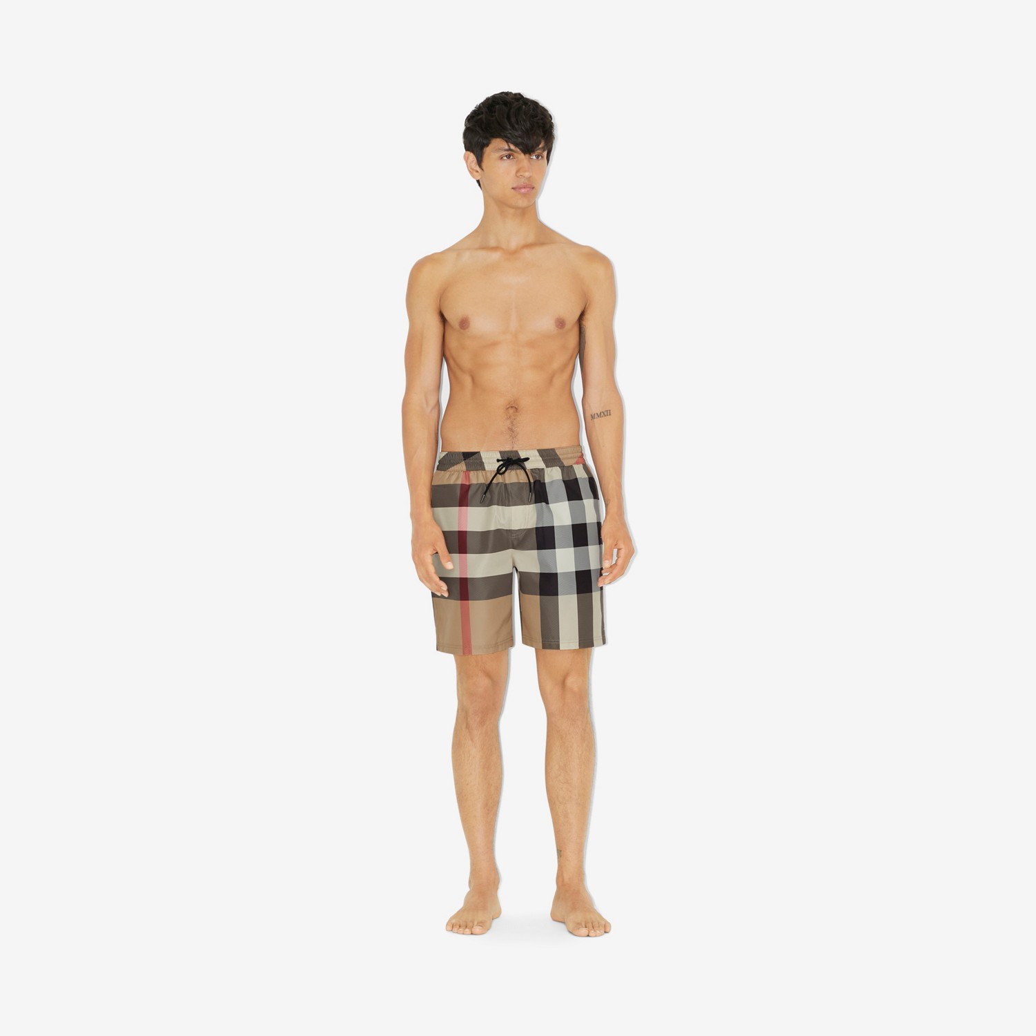 Check Swim Shorts in Archive Beige - Men | Burberry® Official