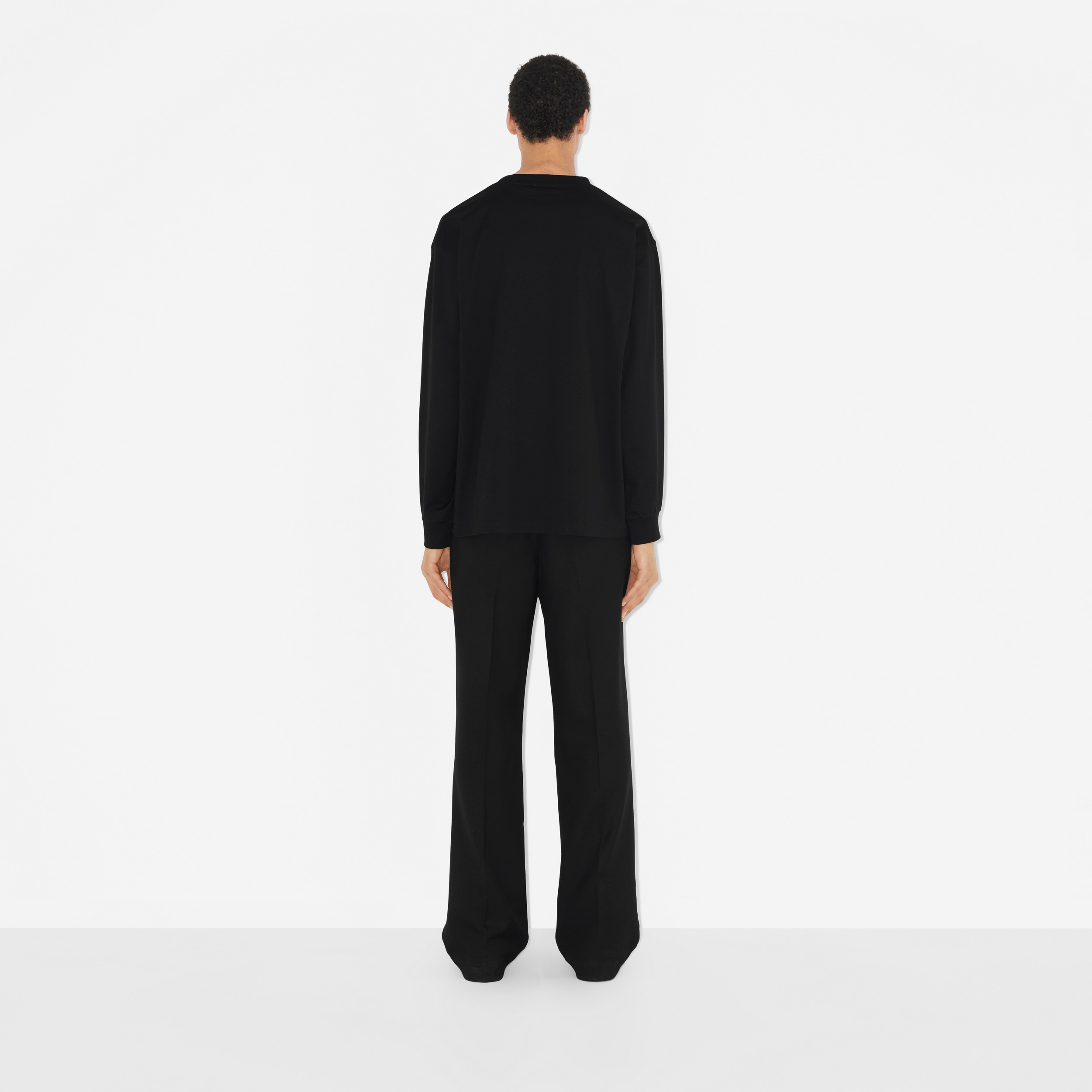 Montage Print Cotton Sweatshirt in Black - Men | Burberry® Official - 4