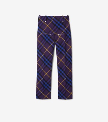 Check Wool Trousers in Ribbon - Women