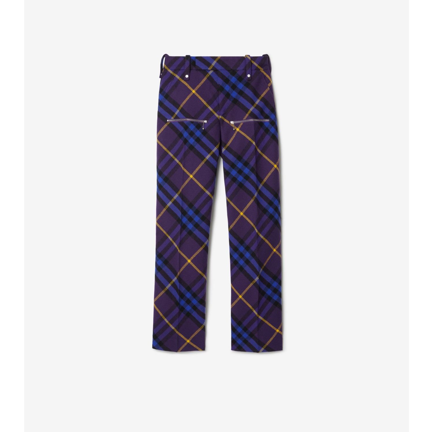 Check Wool Trousers in Ribbon Women Burberry Official