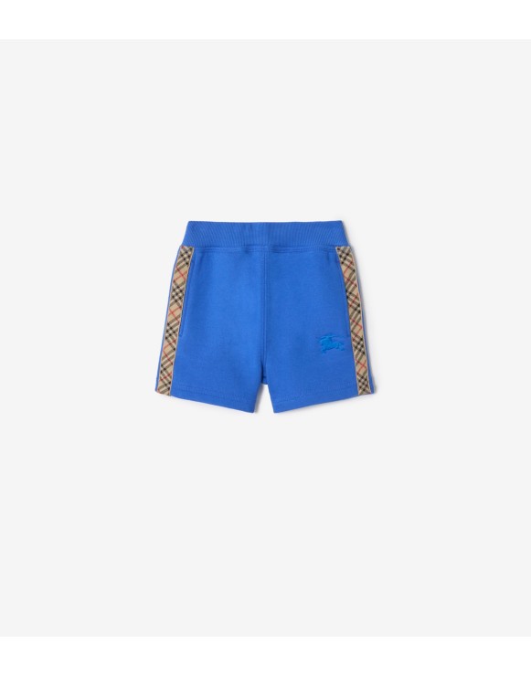 Check Trim Cotton Shorts