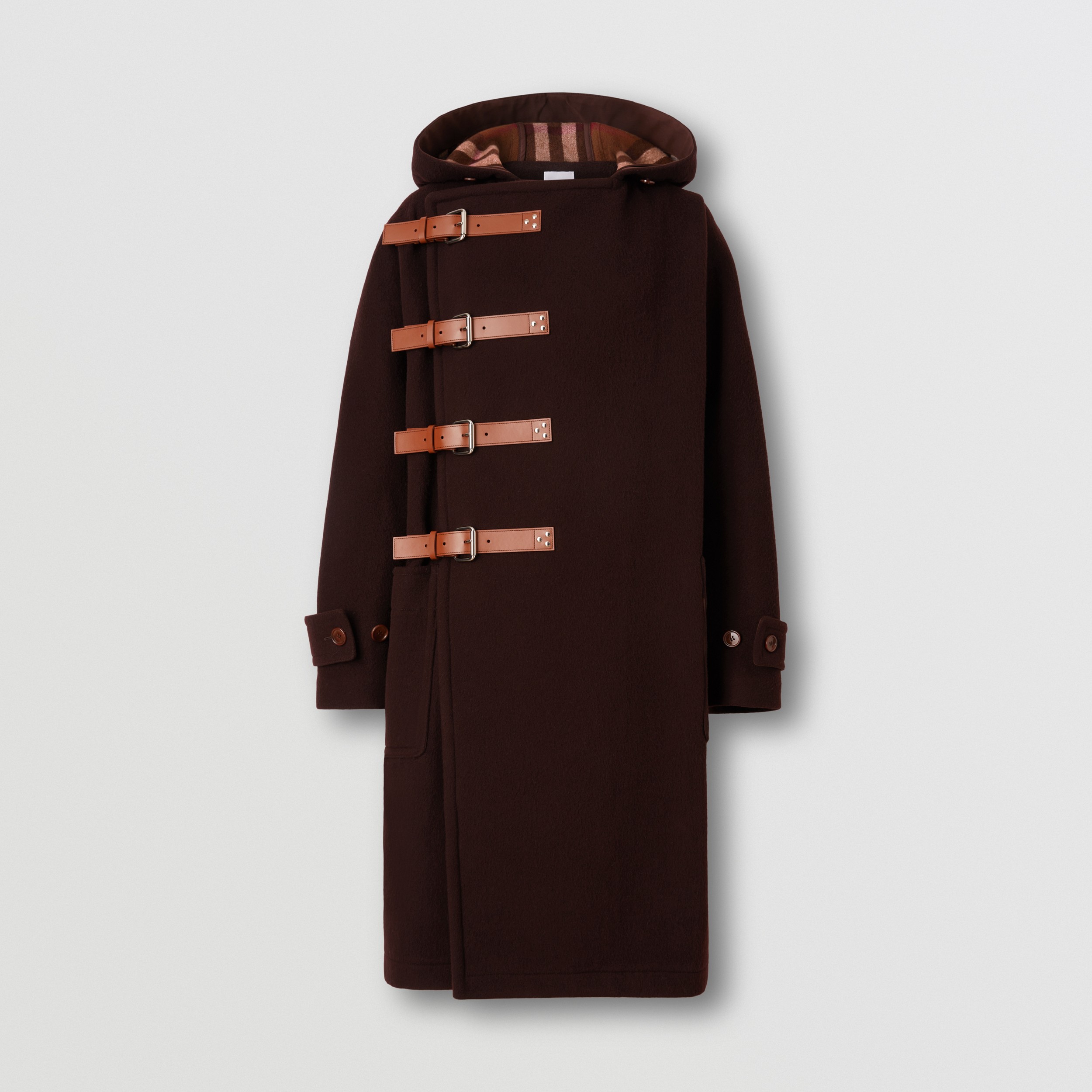 Duffle-coat à capuche en laine avec brides (Terre D'ombre Foncé) - Homme | Site officiel Burberry® - 4