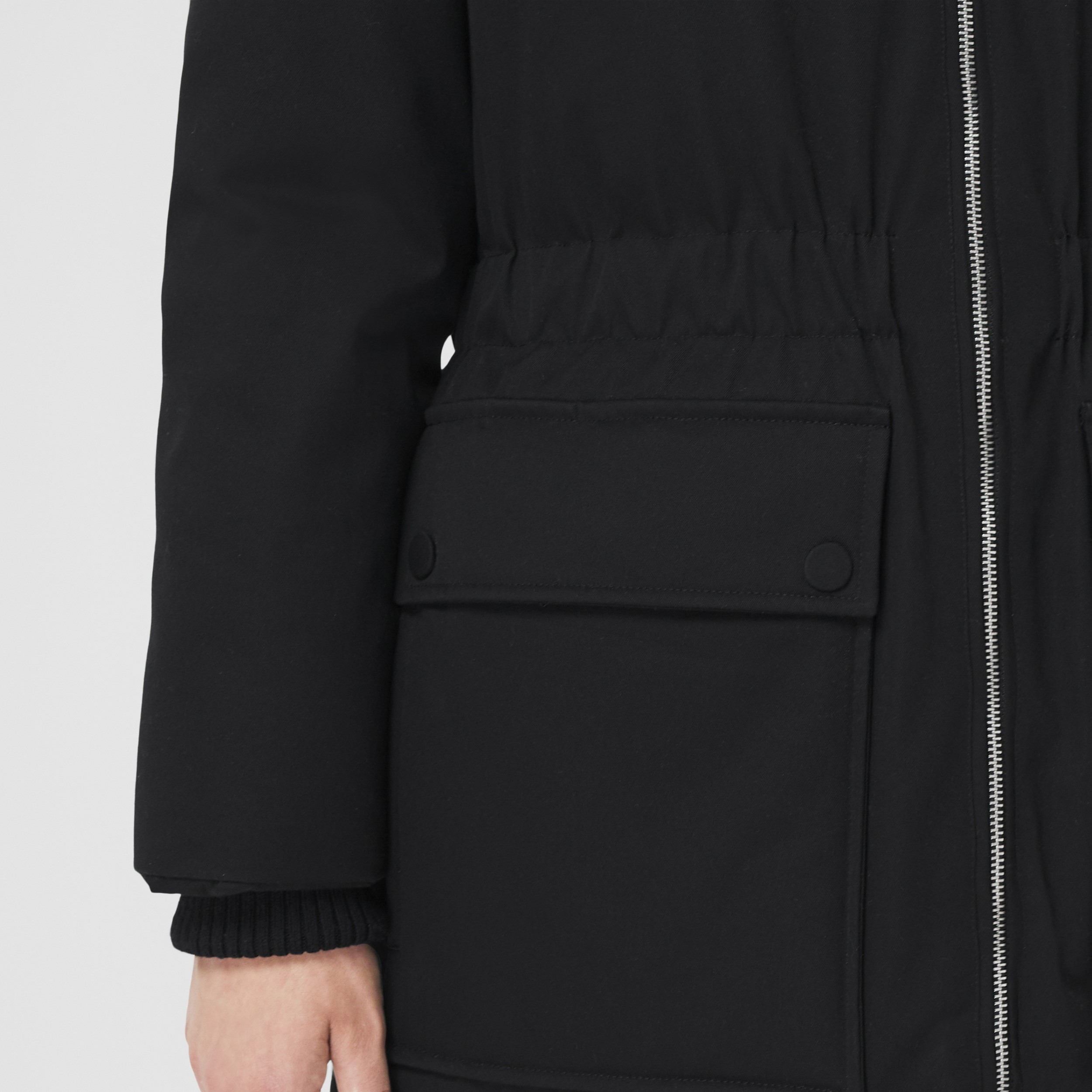 Detachable Hood Cotton Gabardine Coat in Black - Women | Burberry® Official - 4