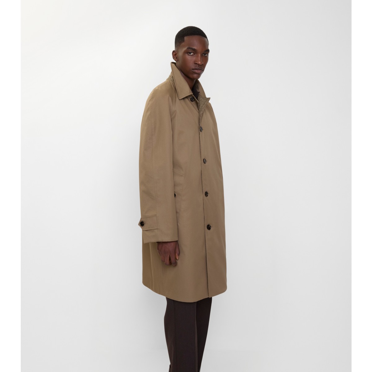 Herringbone Long Wool Dual Burberry Car Coat