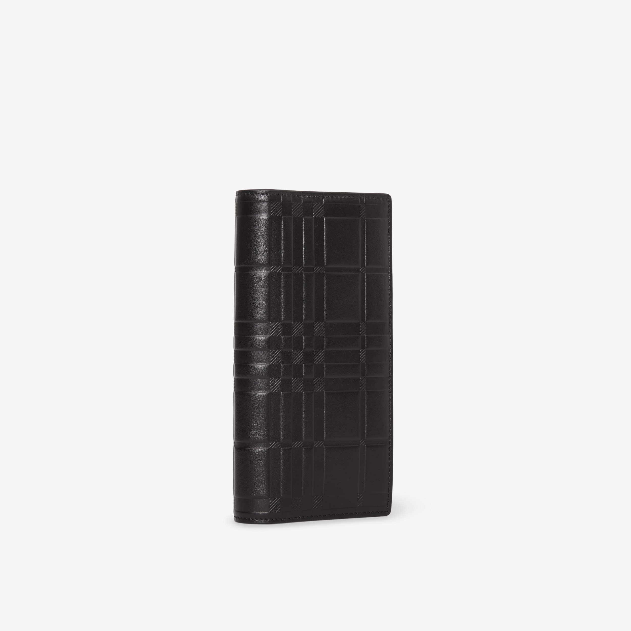 Embossed Check Leather Continental Wallet in Black - Men | Burberry® Official - 2
