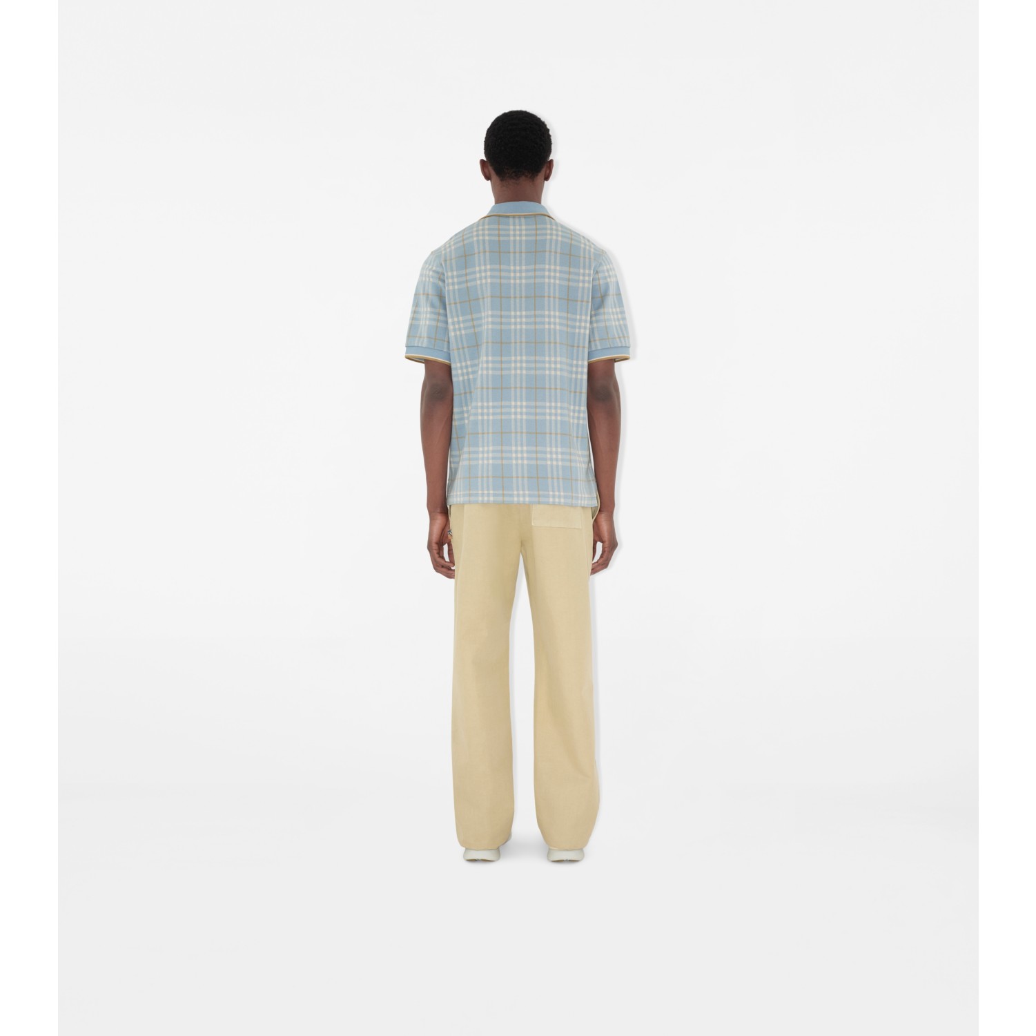Baumwoll-Poloshirt in Check