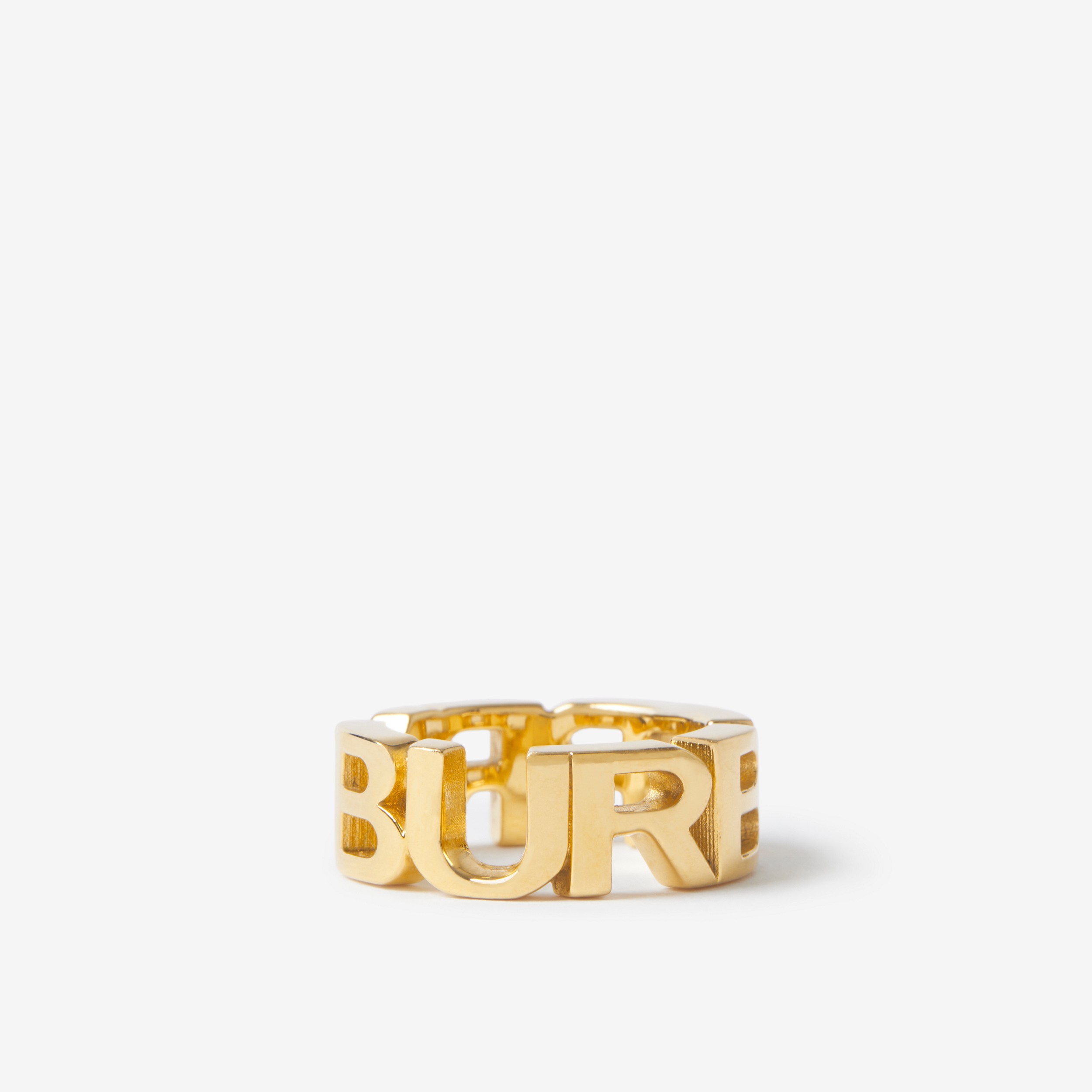 Anel folheado a ouro com logotipo (Dourado Claro) - Mulheres | Burberry® oficial - 1