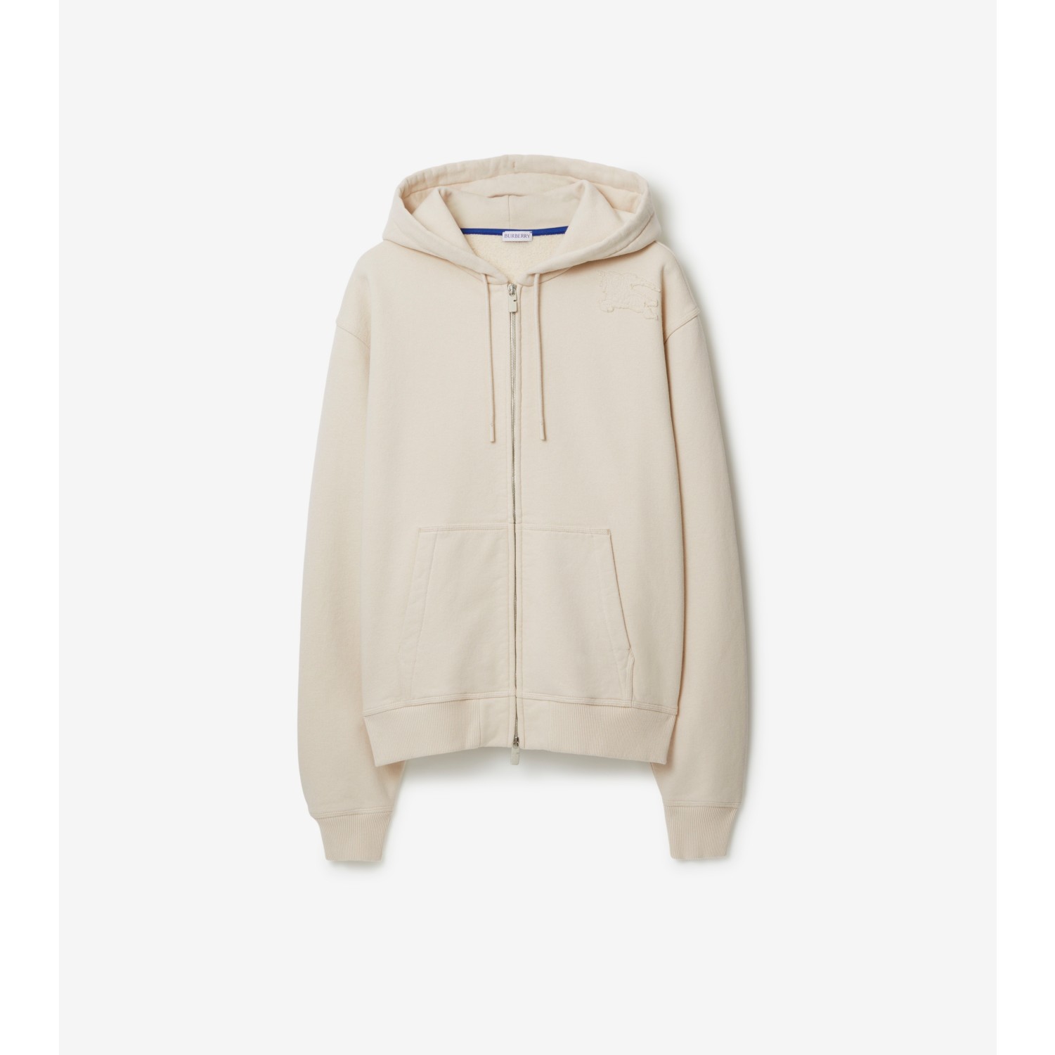 Cotton Zip Hoodie in Soap Men Burberry Official