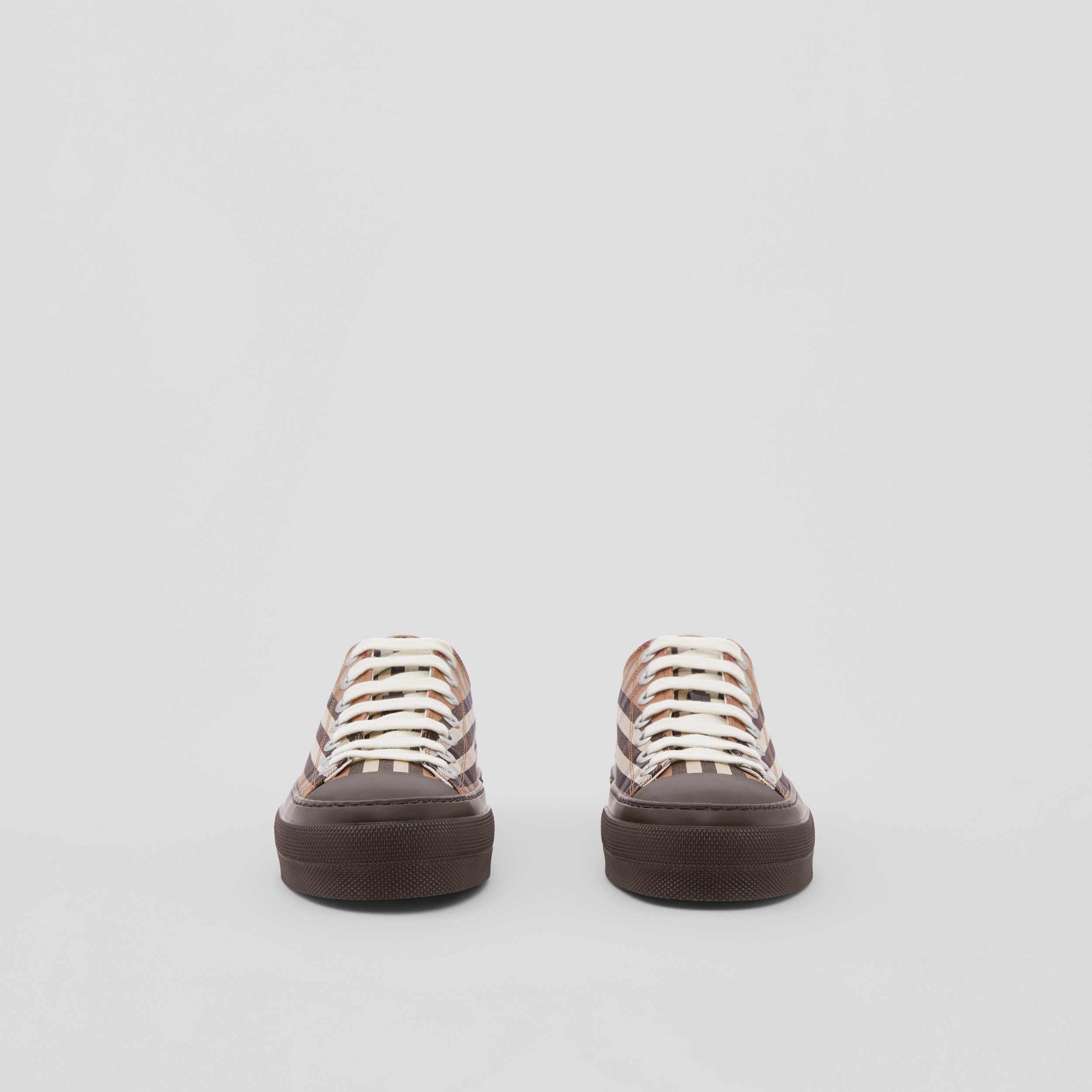 Vintage Check Cotton Sneakers in Birch Brown - Women | Burberry® Official - 4