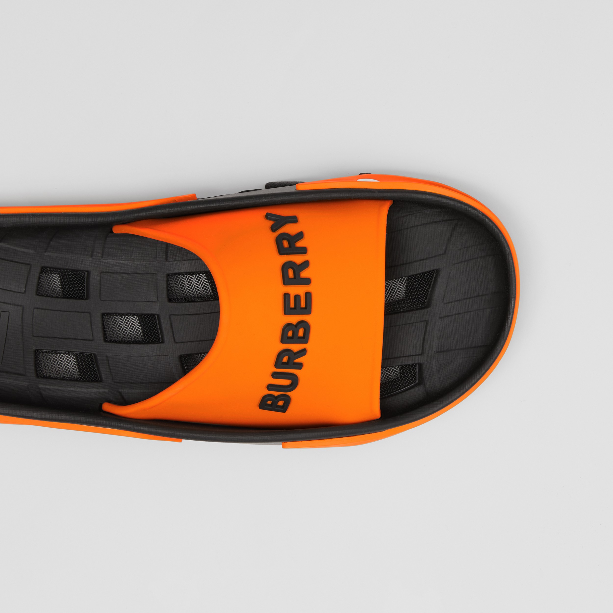 Claquettes bicolores à panneaux et logo (Orange Vif/noir) - Homme | Site officiel Burberry® - 2