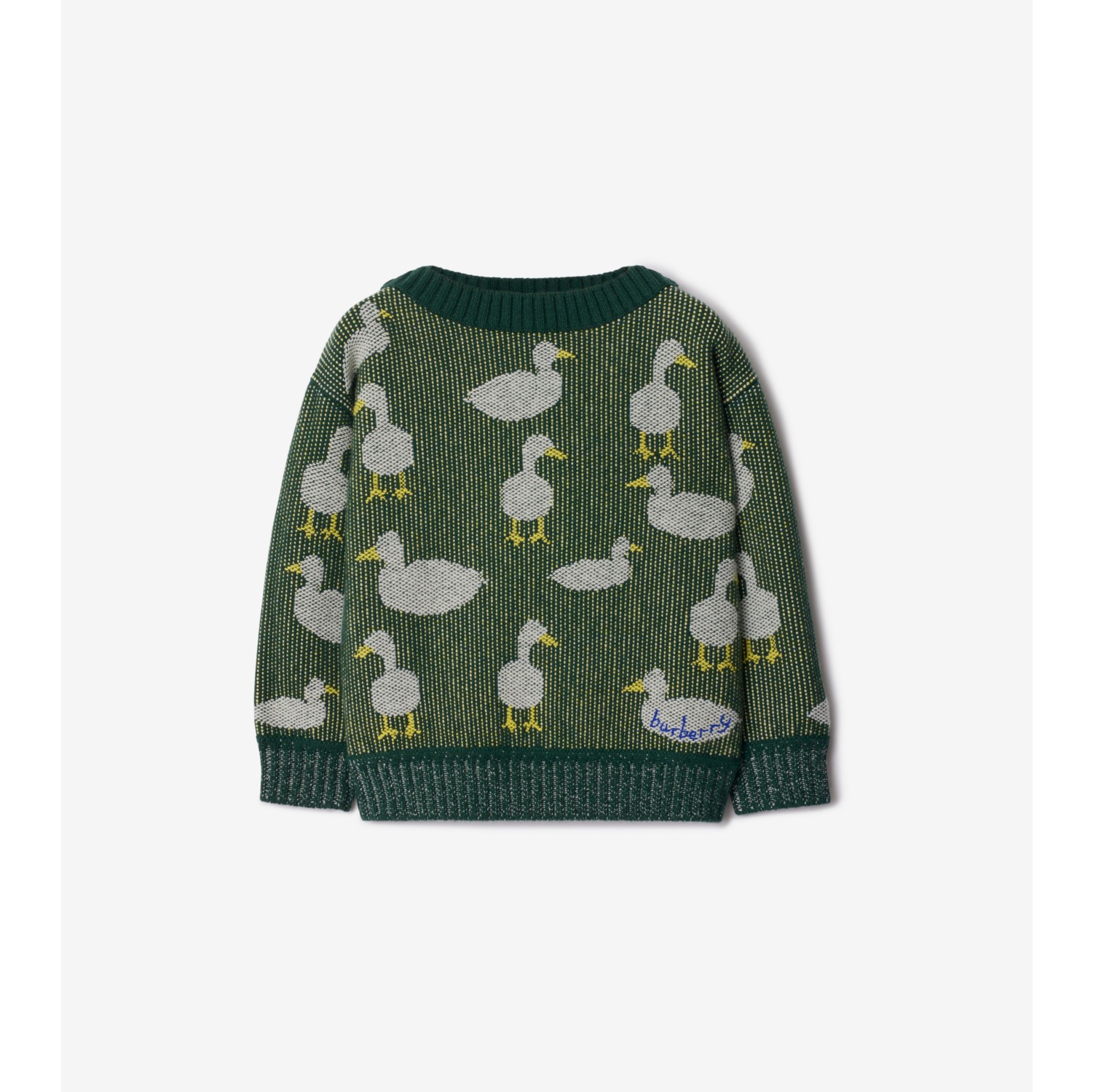 Pull en laine et cachemire mélangés à motif canard