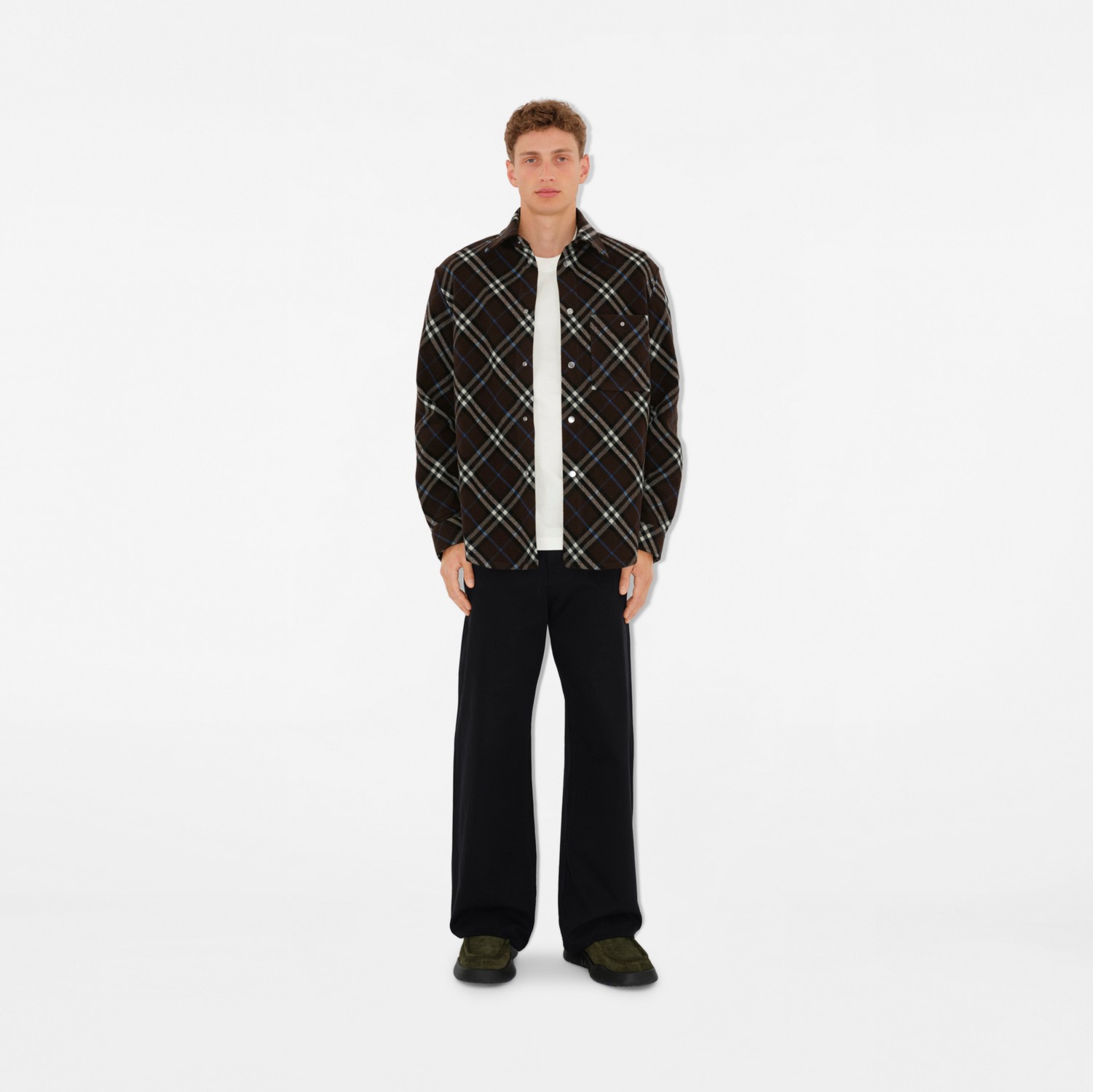 チェック ウールシャツ (スナッグ) - メンズ, ウール | Burberry チェック ウールシャツ (スナッグ) - メンズ, ウール | Burberry