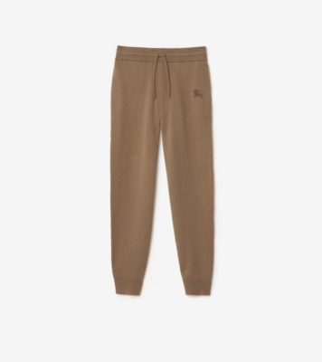 Wool Blend Track Pants in Camel - Women, Cashmere | Burberry® Official