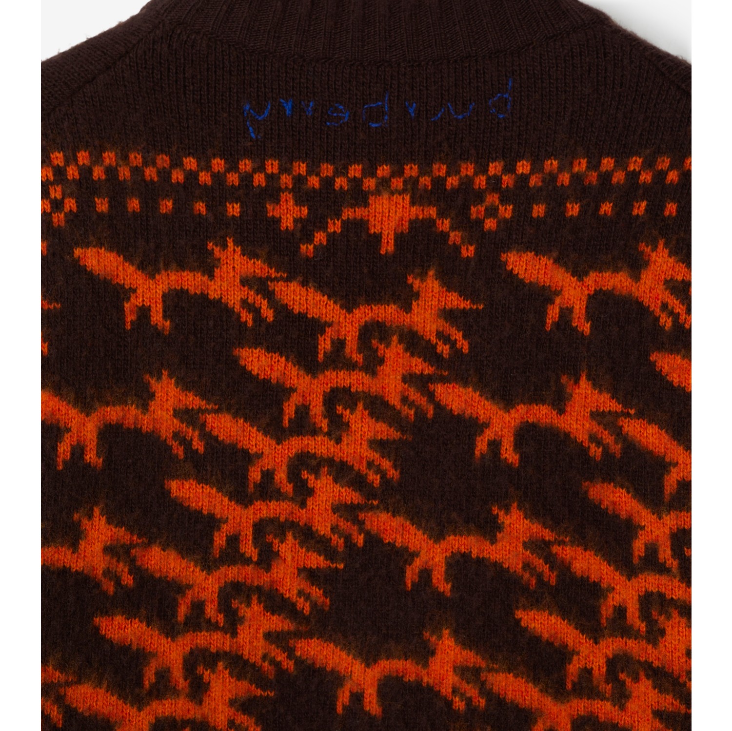 Cardigã de lã com estampa de raposas