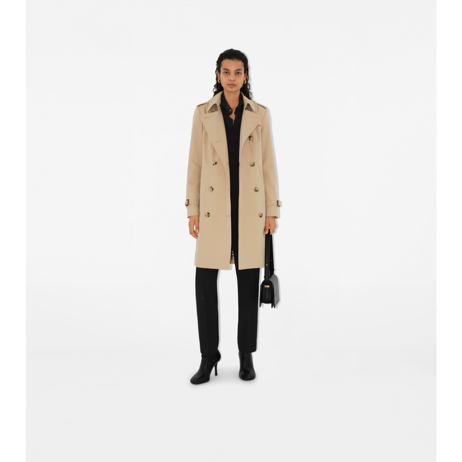 Burberry mid length trench coat women's online