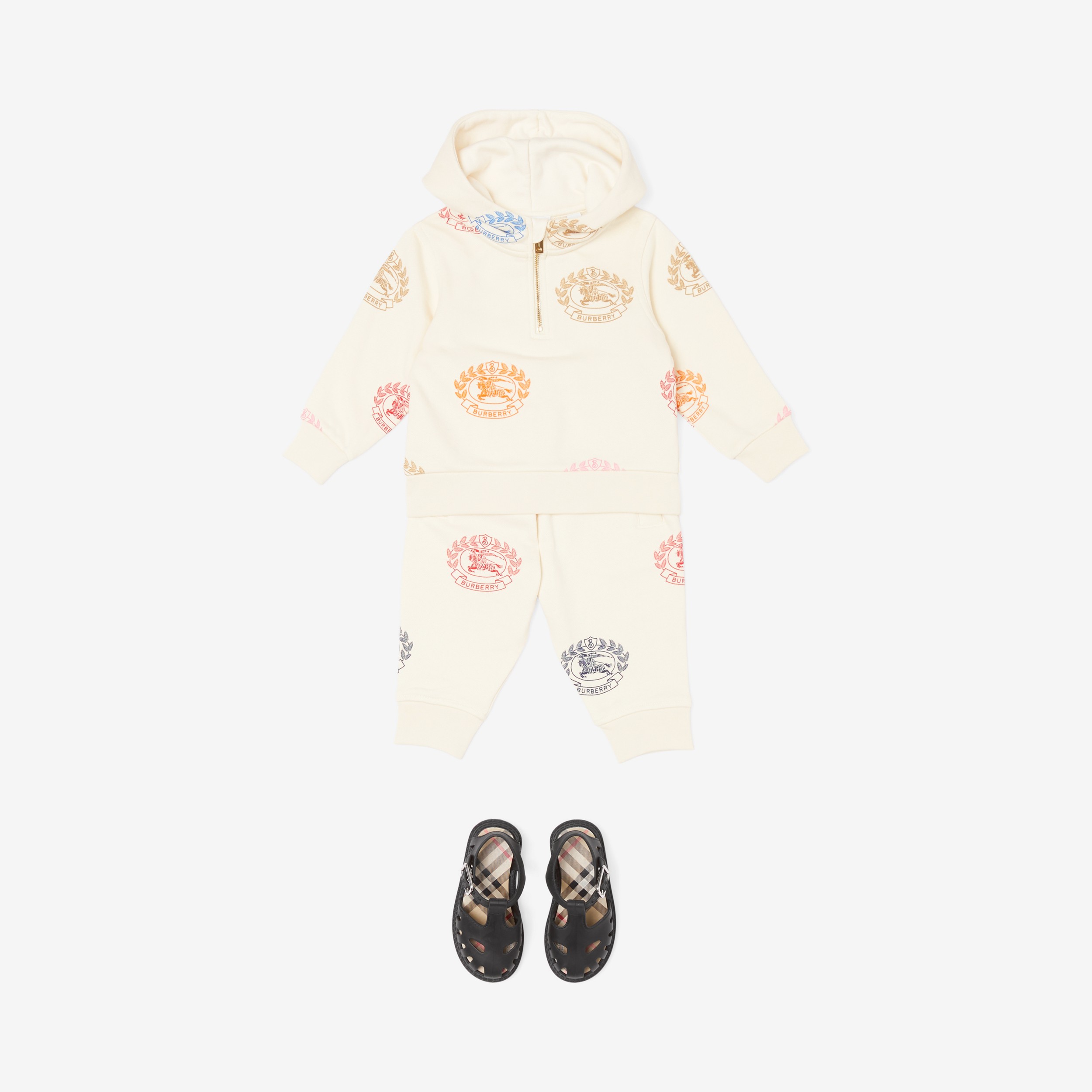 Hoodie en coton avec emblème du Cavalier (Crème Pâle) - Enfant | Site officiel Burberry® - 4