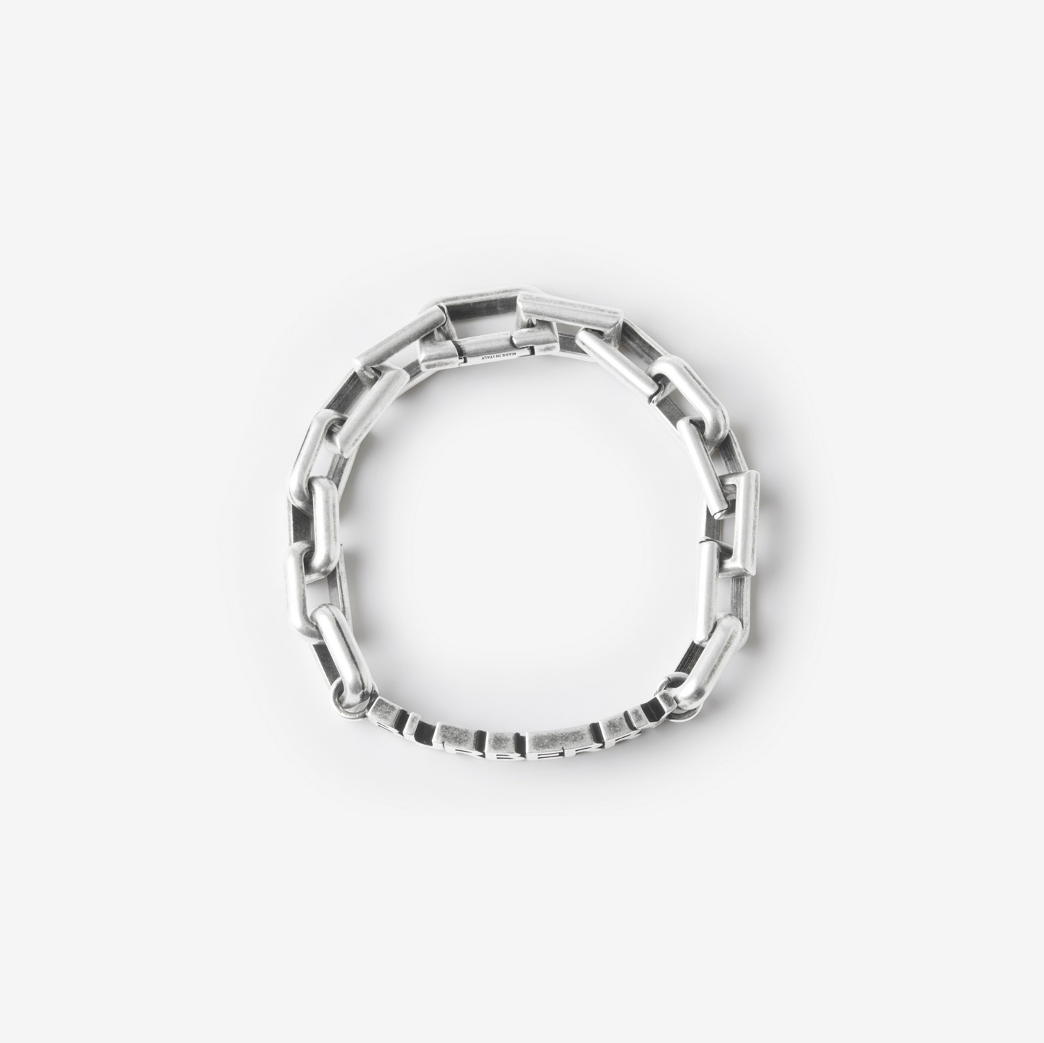 Logo Detail Palladium-plated Chain-link Bracelet in Aged Silver - Men | Burberry® Official