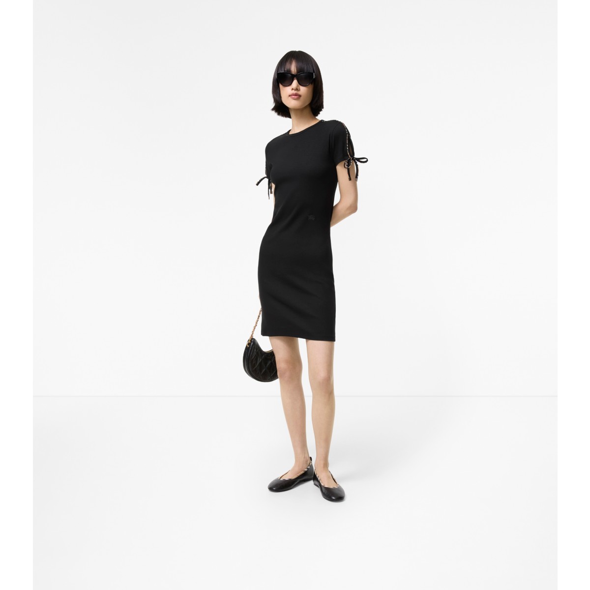  Check Trim Cotton Dress