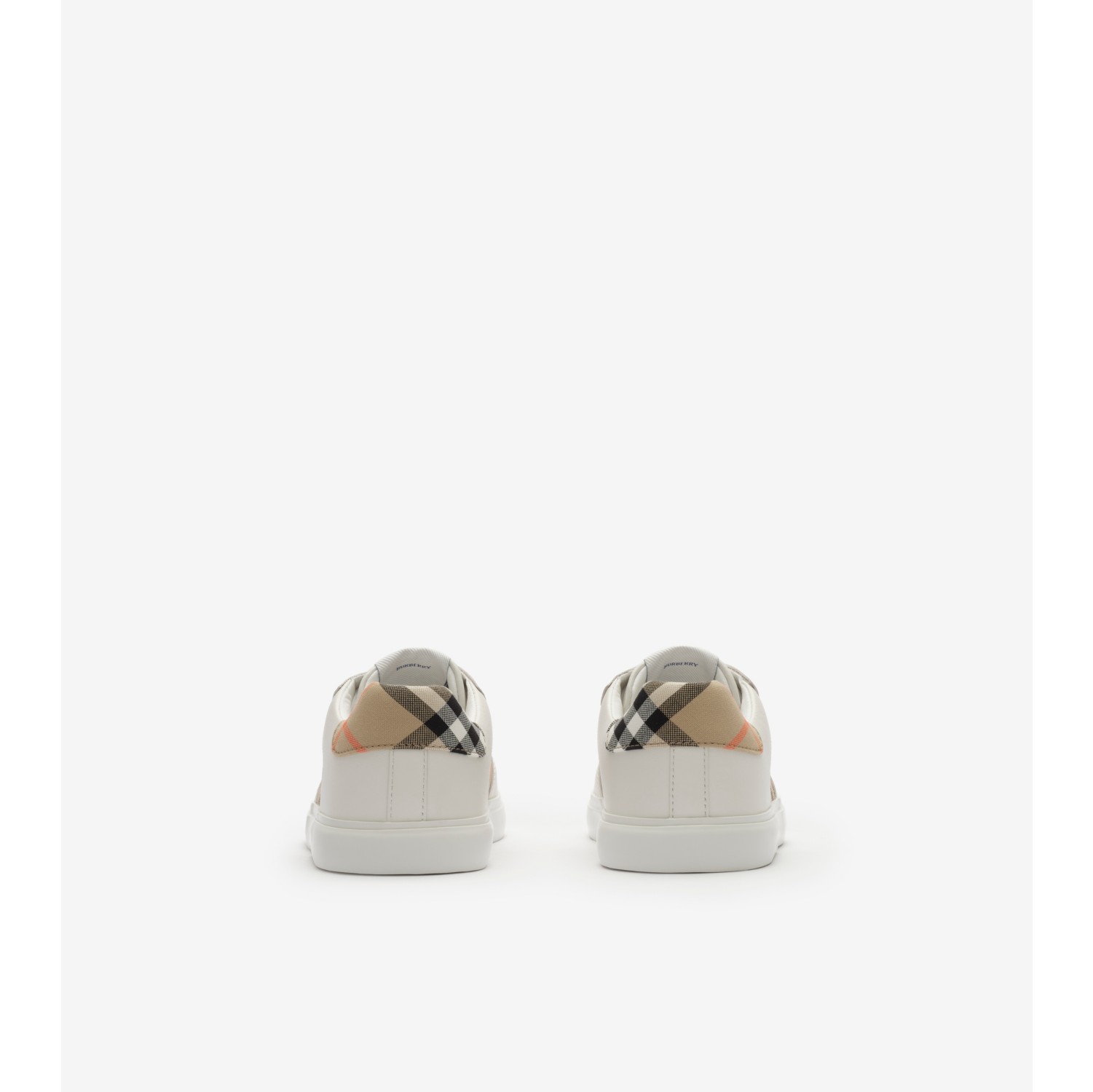 Check and Leather Sneakers in Sand beige - Children | Burberry® Official
