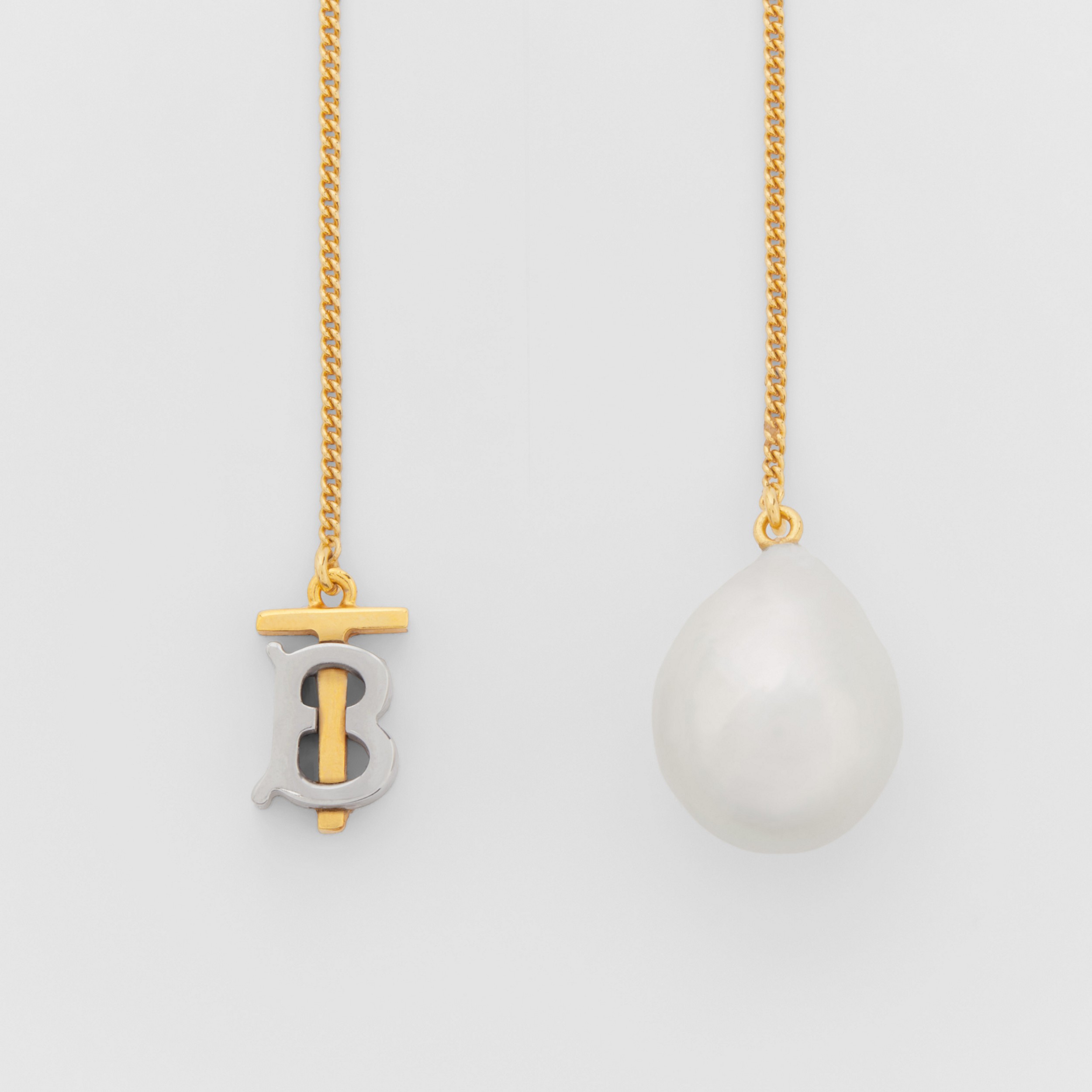 Boucles d’oreilles plaquées or et palladium avec perle (Clair/palladium) - Femme | Site officiel Burberry® - 2