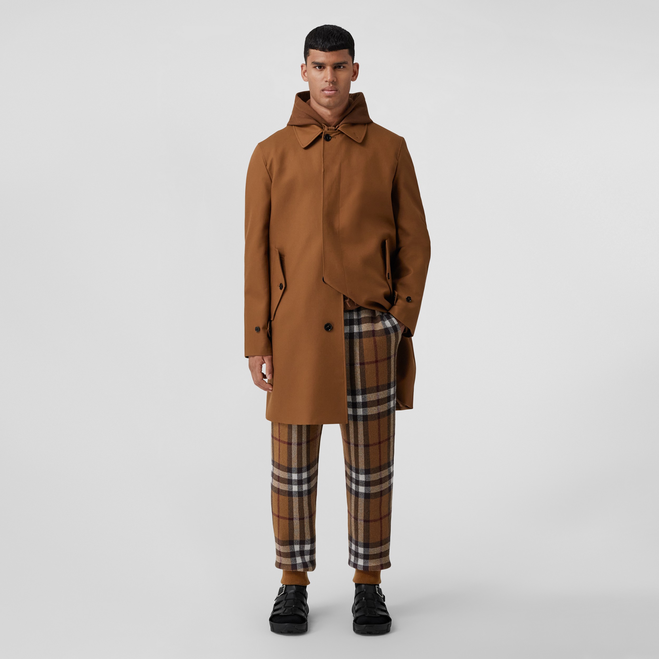 Check Cashmere Jogging Pants in Dark Birch Brown - Men | Burberry® Official - 4