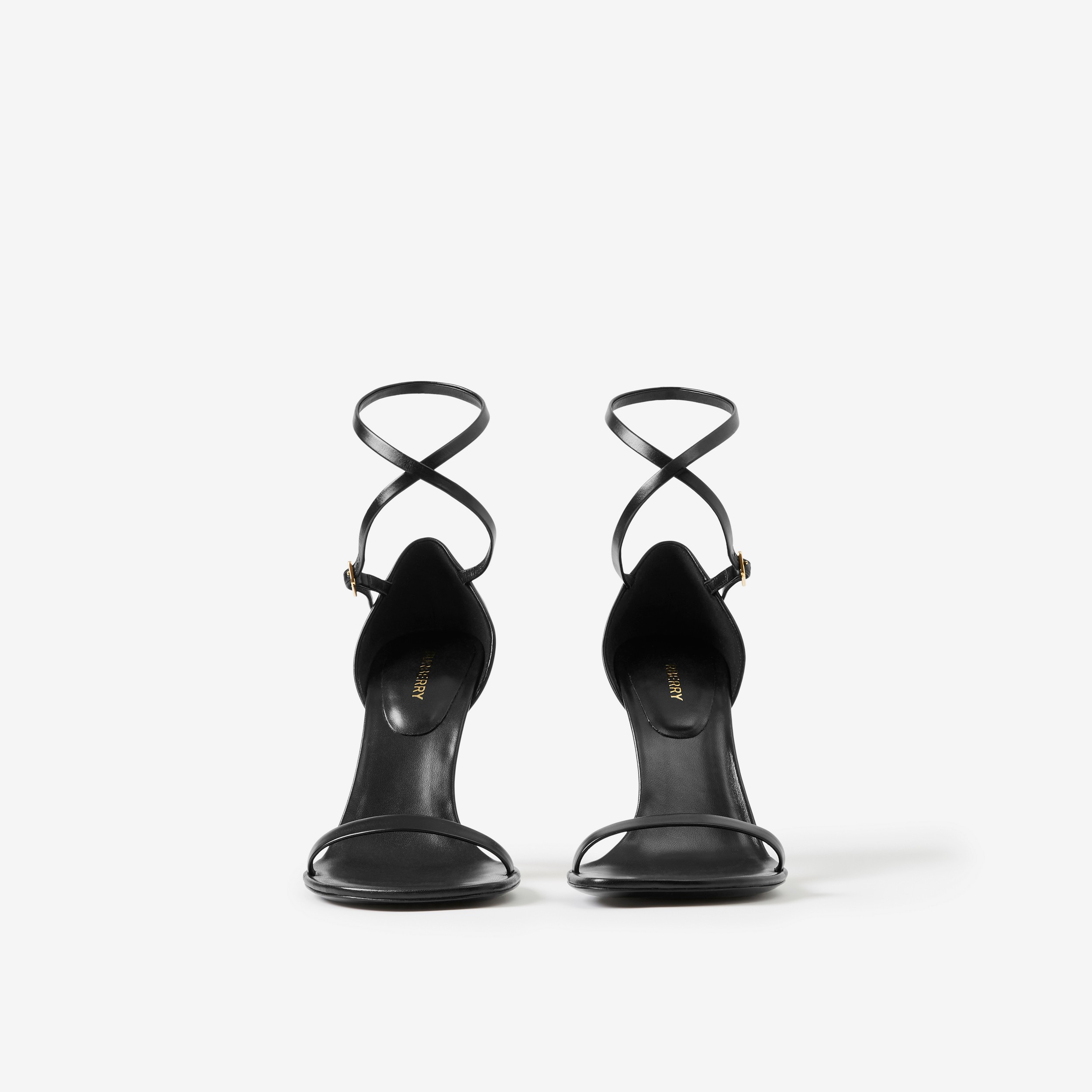 Sandálias de couro com salto stiletto (Preto) - Mulheres | Burberry® oficial - 2