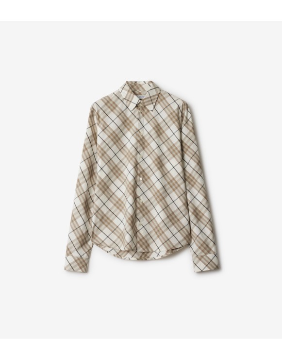 Chemise droite en coton Check