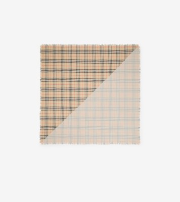 チェック ウールシルクスカーフ (サンドベージュ) | Burberry®公式サイト
