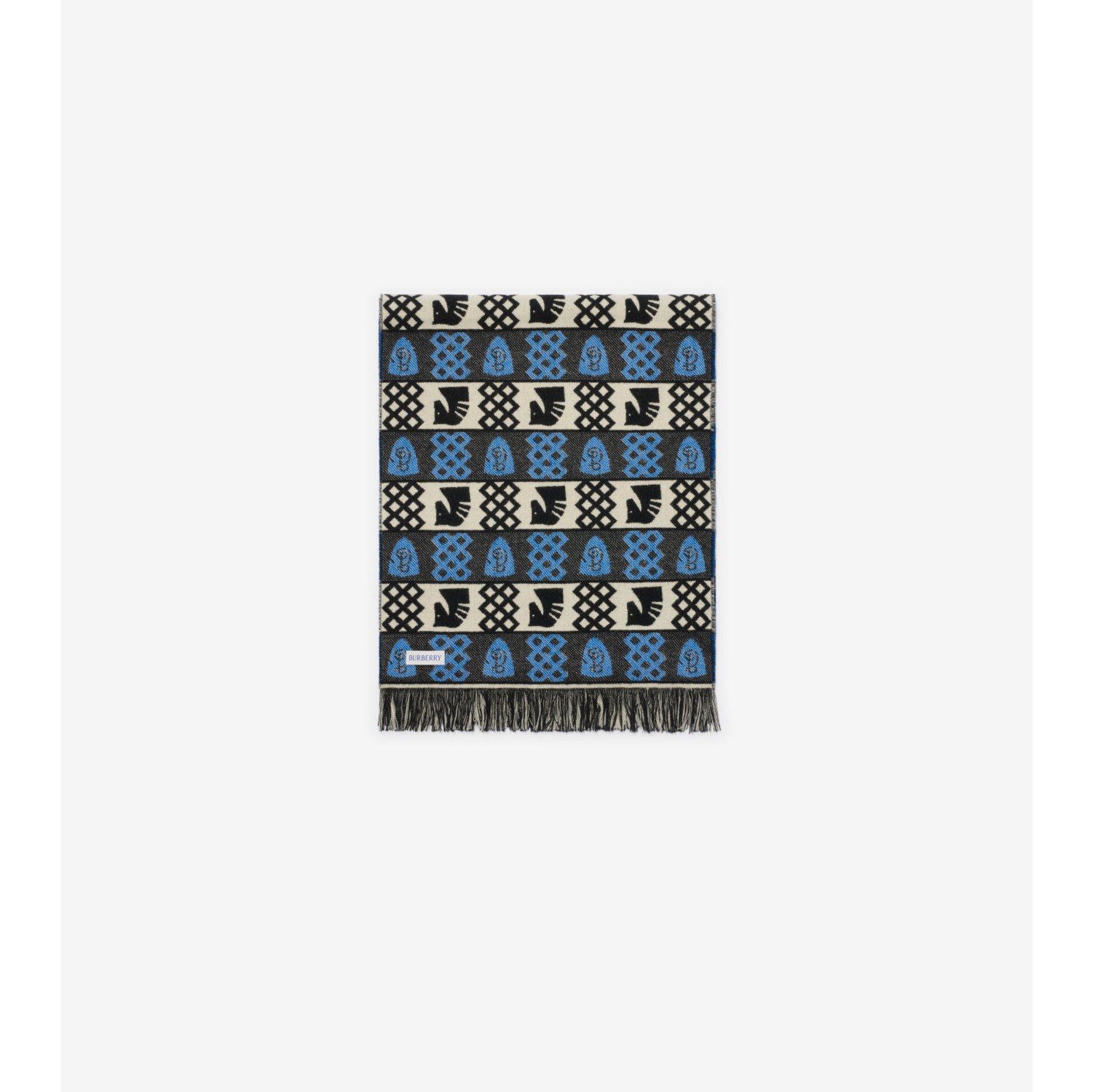 Wollschal mit Fair Isle-Schachmotiv