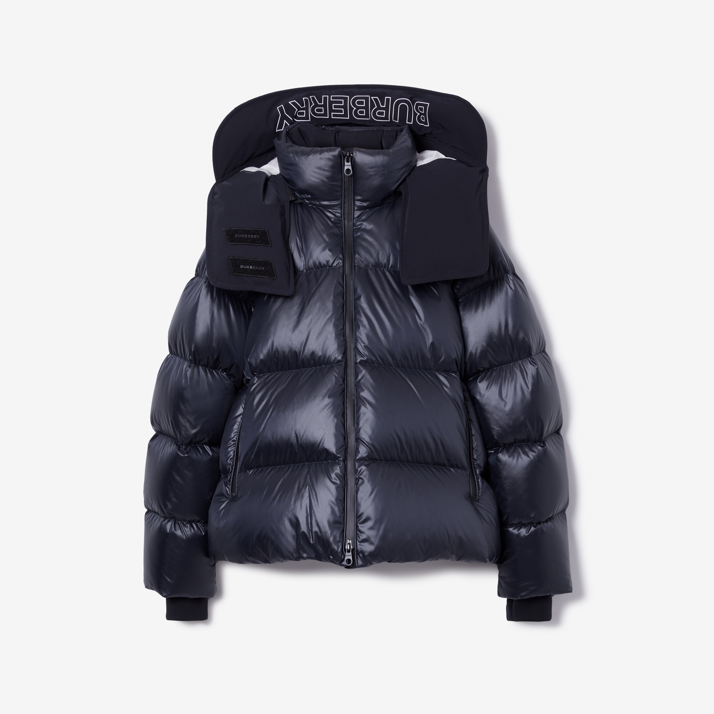 Detachable Hood Nylon Puffer Jacket in Coal Blue - Women | Burberry® Official - 1
