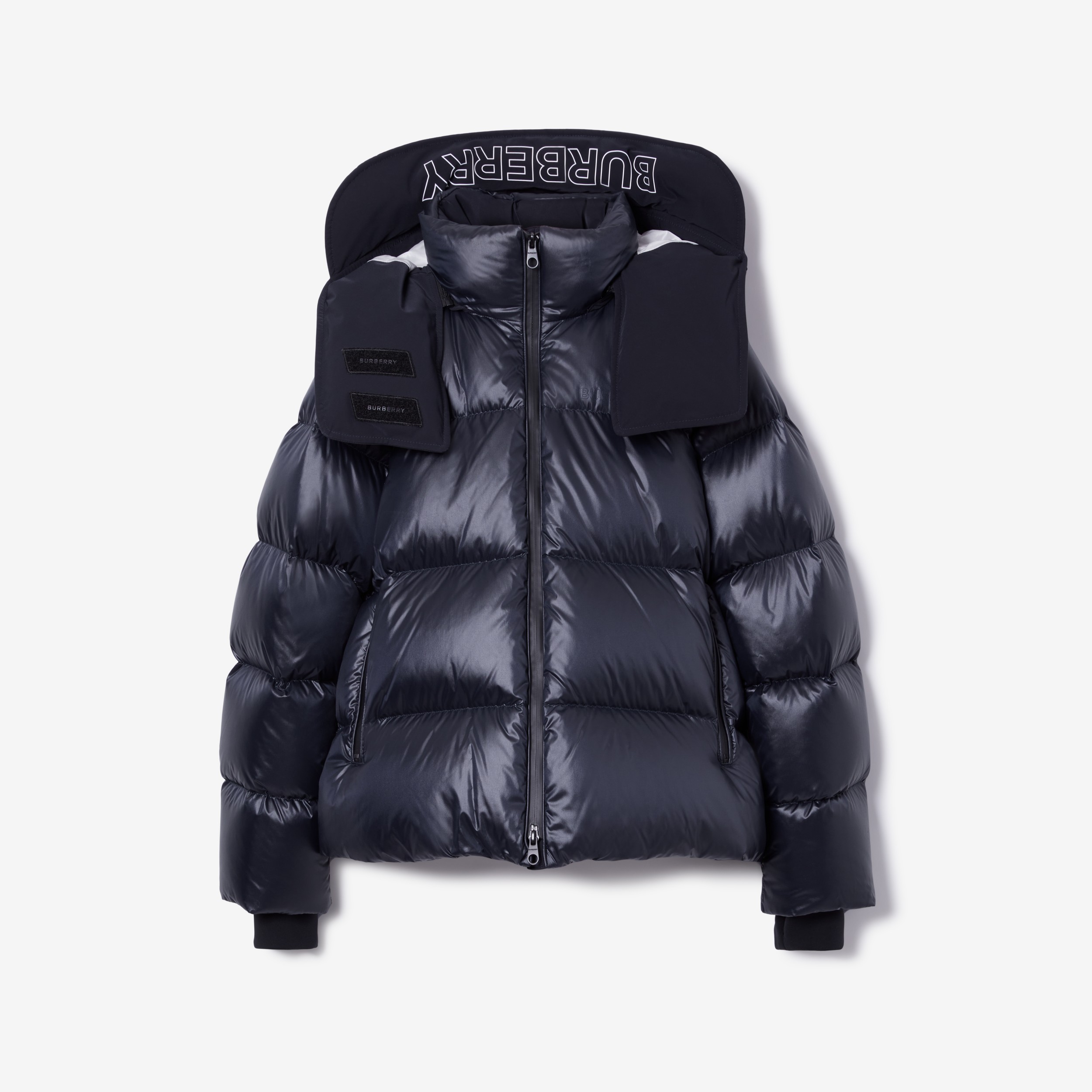 Detachable Hood Nylon Puffer Jacket in Coal Blue - Women | Burberry®  Official