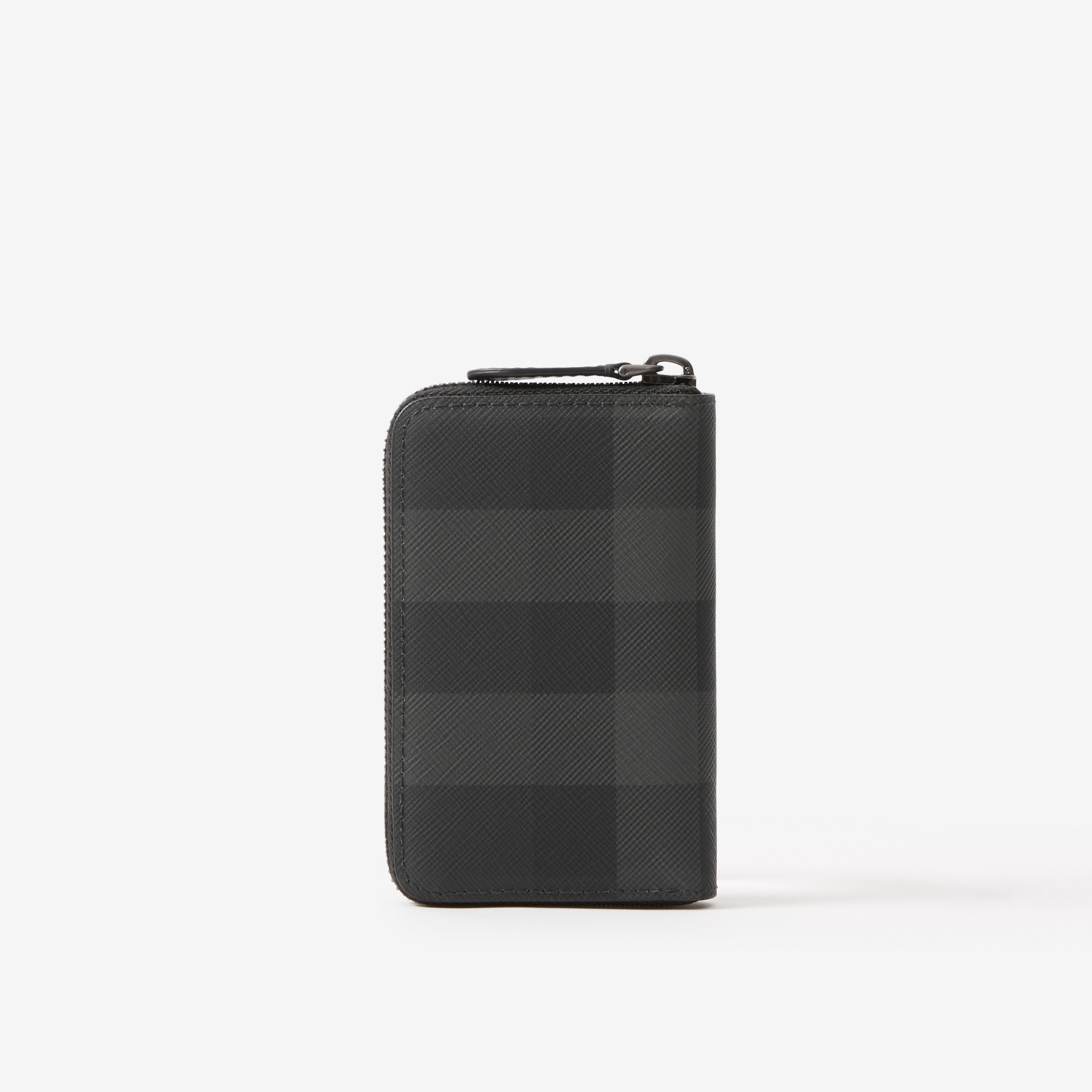 Brieftasche aus Check-Gewebe und Leder mit Reißverschluss (Anthrazitfarben) - Herren | Burberry® - 3