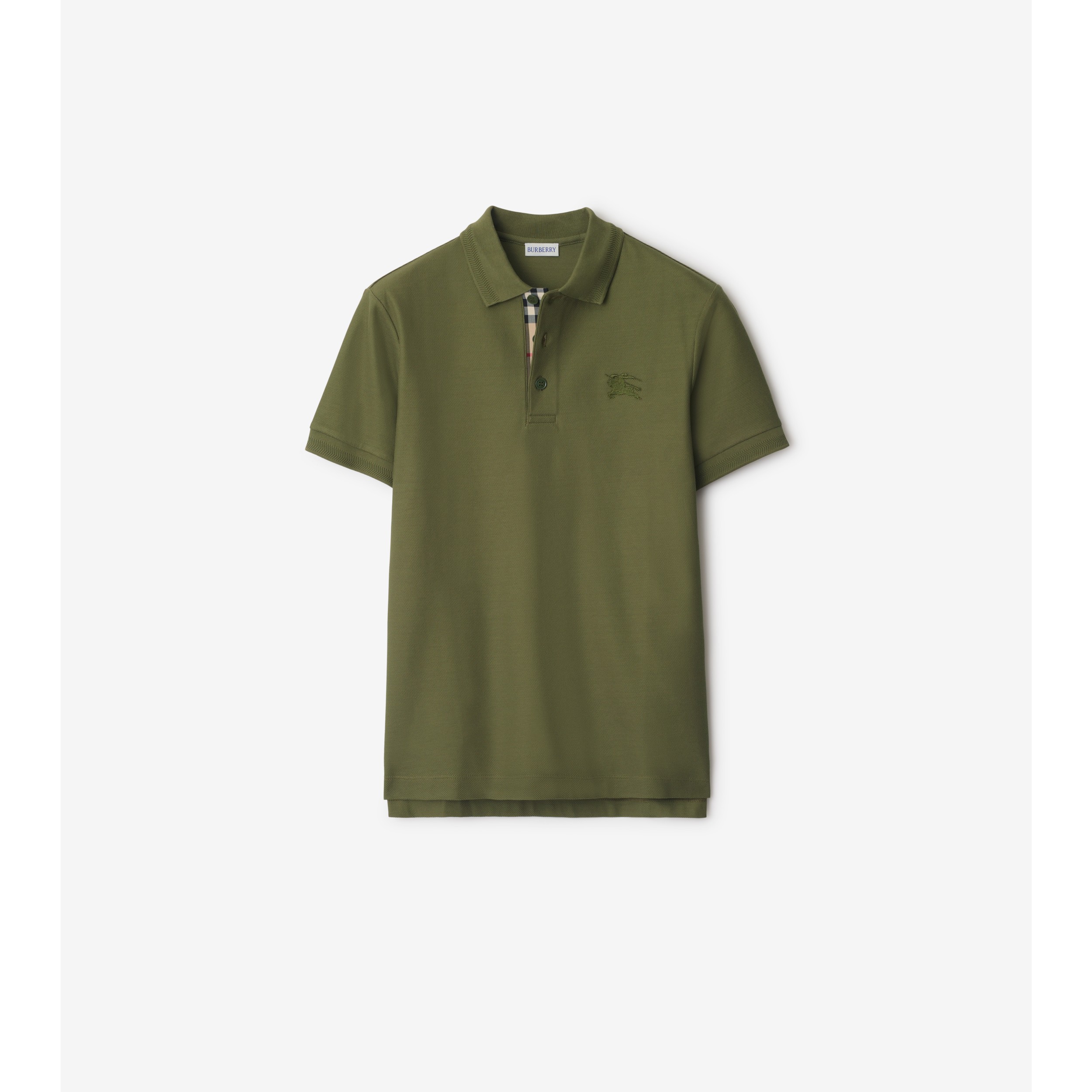 Cotton Polo Shirt in Coal blue - Men | Burberry® Official