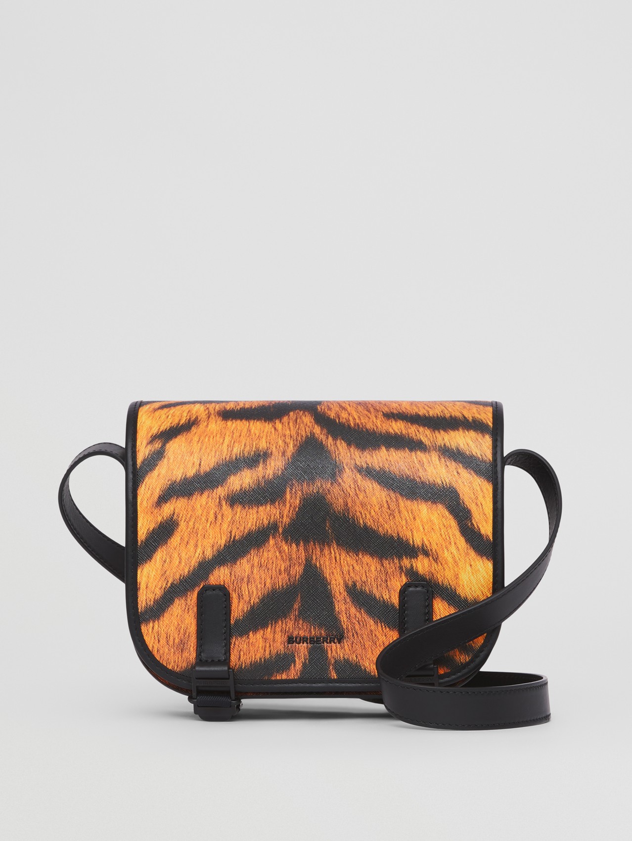 Messenger-Tasche mit Tigerfellmuster (Schwarz/orange)