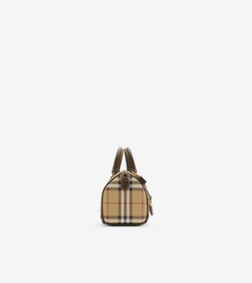 【BURBERRY】CHECK BOWLING BAG Medium Check Bowling Bag in Military - Women | Burberry