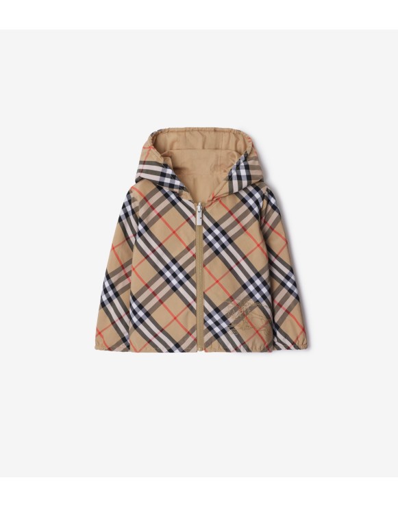 Reversible Check Cotton Blend Jacket