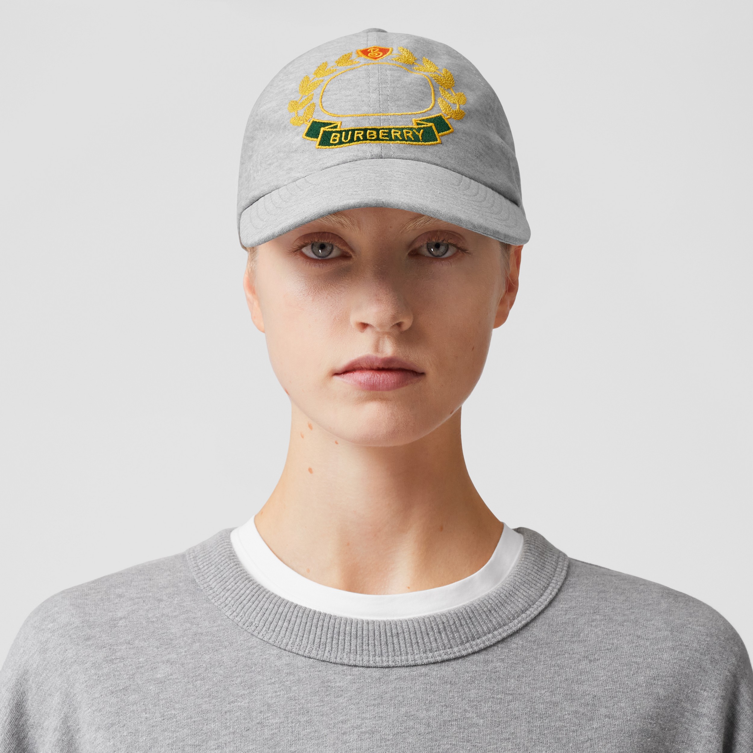 橡树叶徽章棉质平织棒球帽 (浅麻灰色) | Burberry® 博柏利官网 - 2