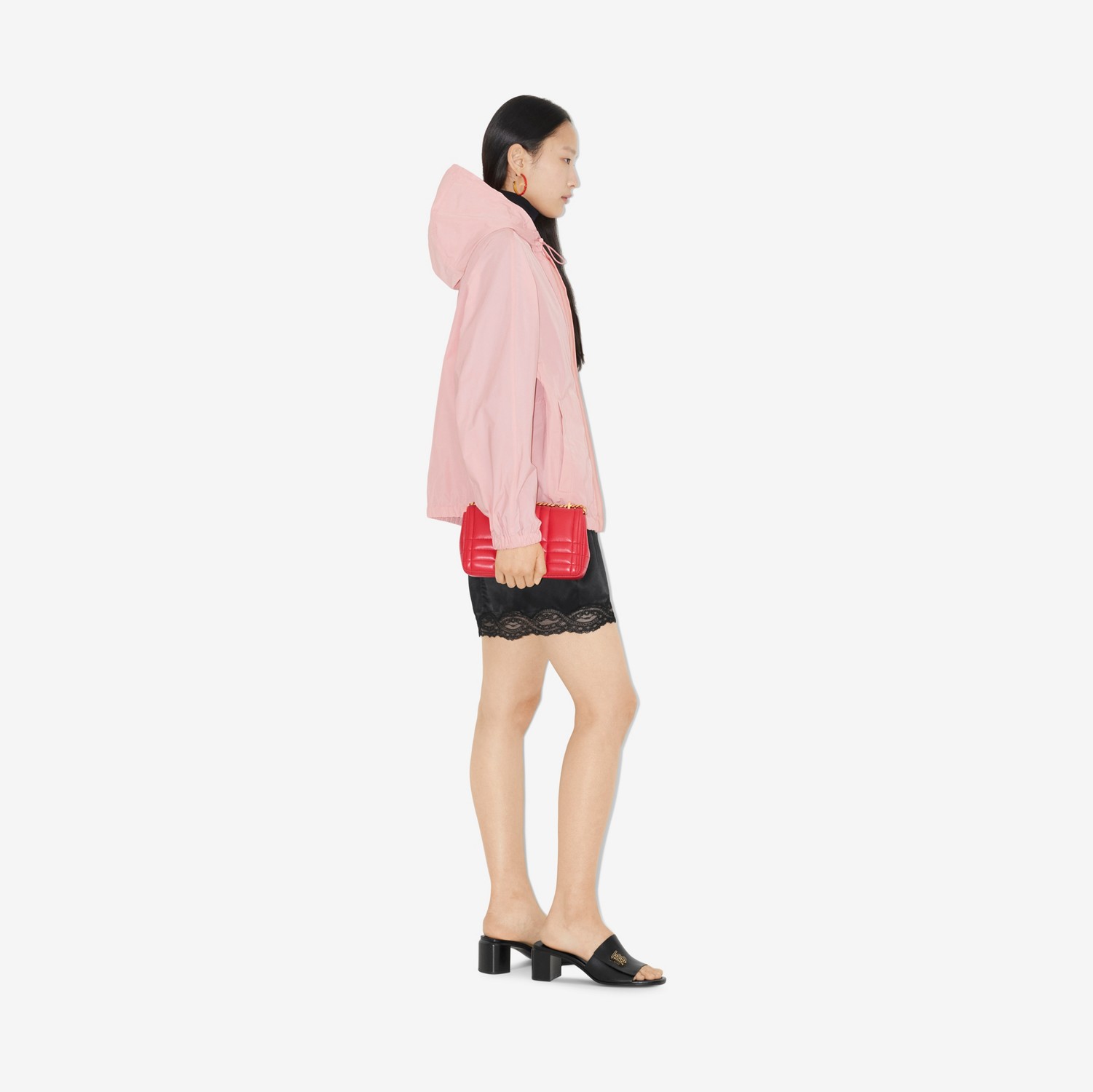 코튼 블렌드 후드 재킷 (셔벗 핑크) - 여성 | Burberry®