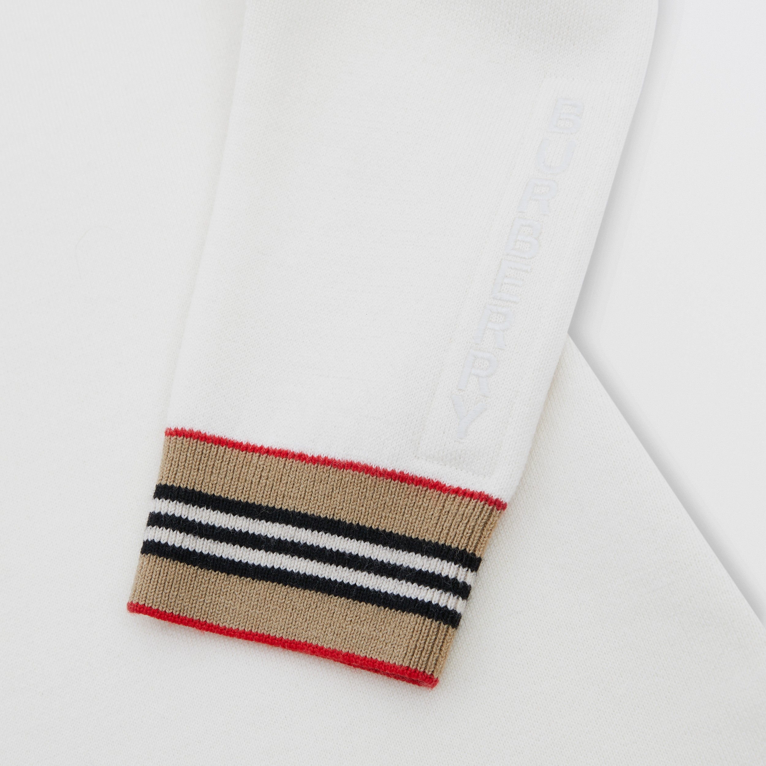 Vestido de lã com detalhe de listras icônicas (Marfim) | Burberry® oficial - 2