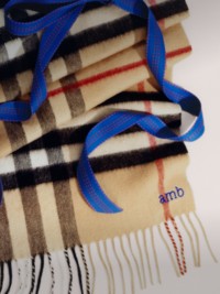 Burberry Check Scarf with Personalisation Initials AMB embroidered