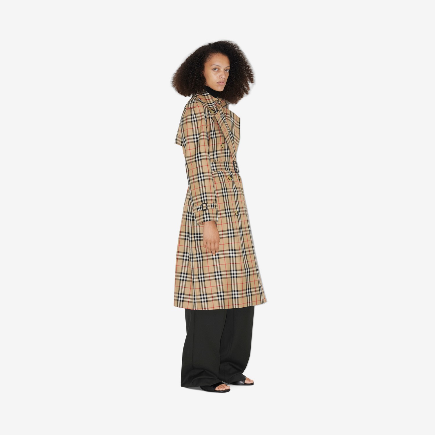 Trench coat en gabardina Check (Beige Vintage) - Mujer | Burberry® oficial