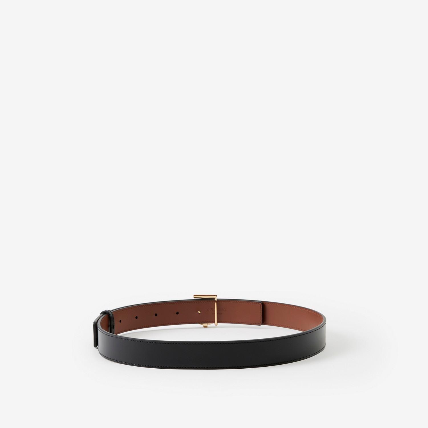 Leather Reversible TB Belt in Black/tan/gold - Women | Burberry® Official