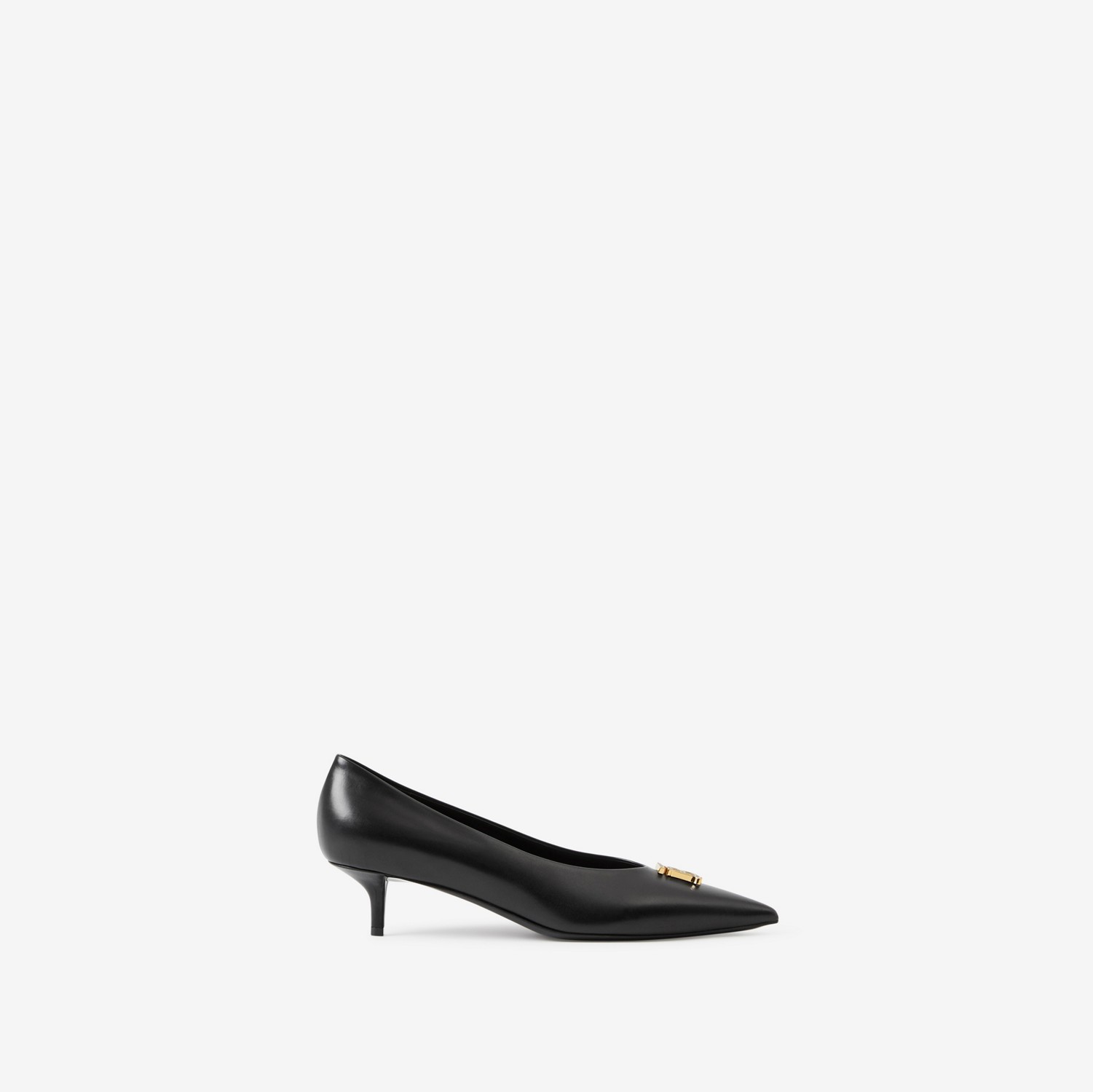 Monogram Motif Leather Point-toe Pumps in Black - Women | Burberry® Official