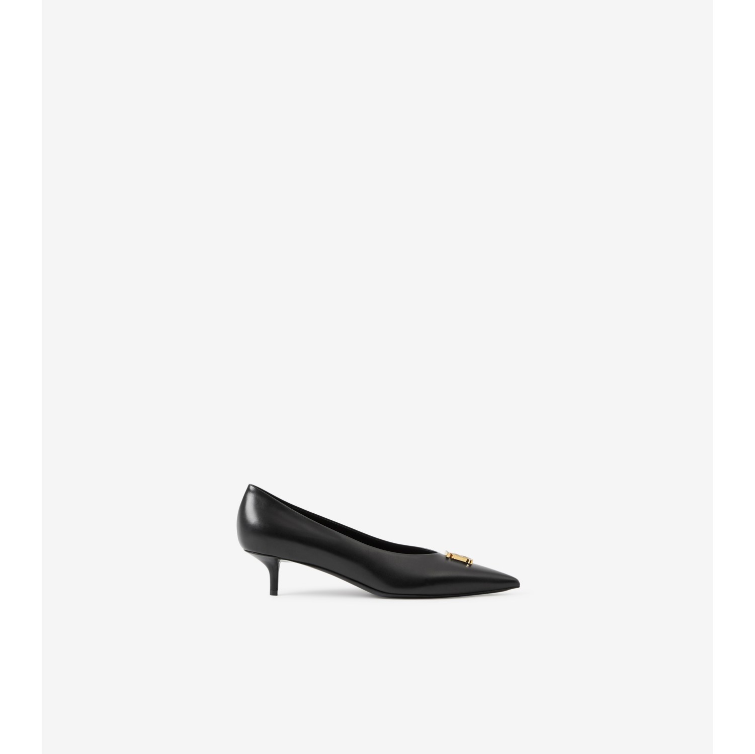 Monogram Motif Leather Point toe Pumps in Black Women Burberry